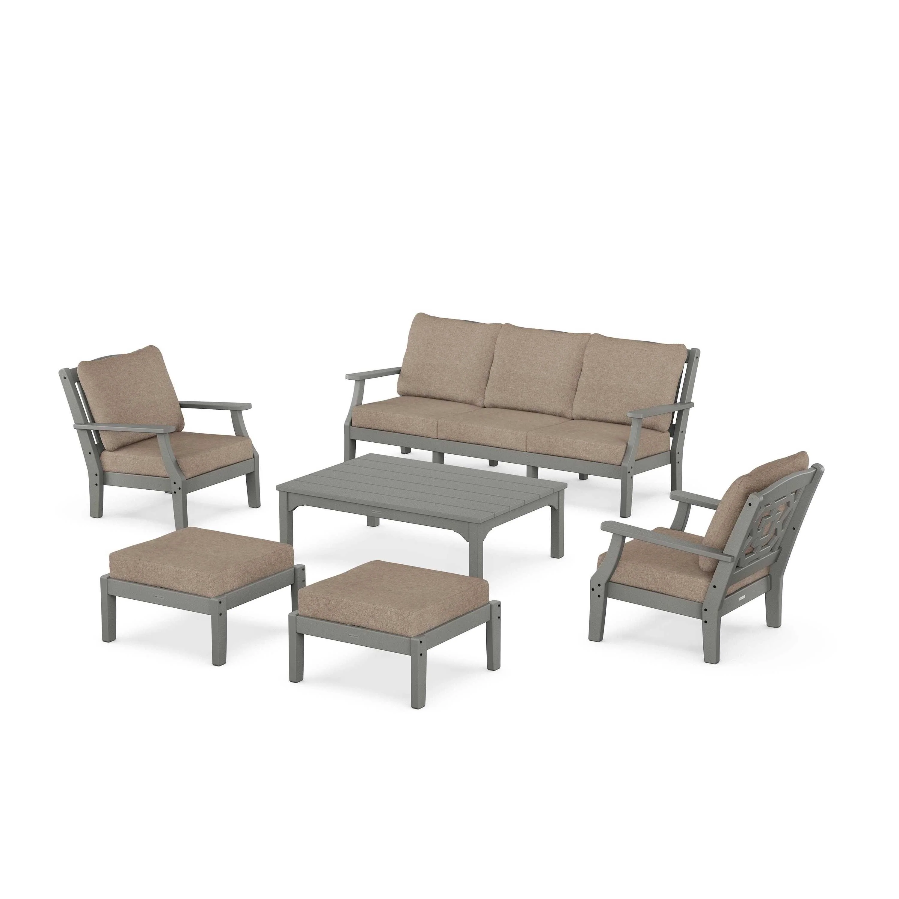 Chinoiserie 6-Piece Lounge Sofa Set - Image 179
