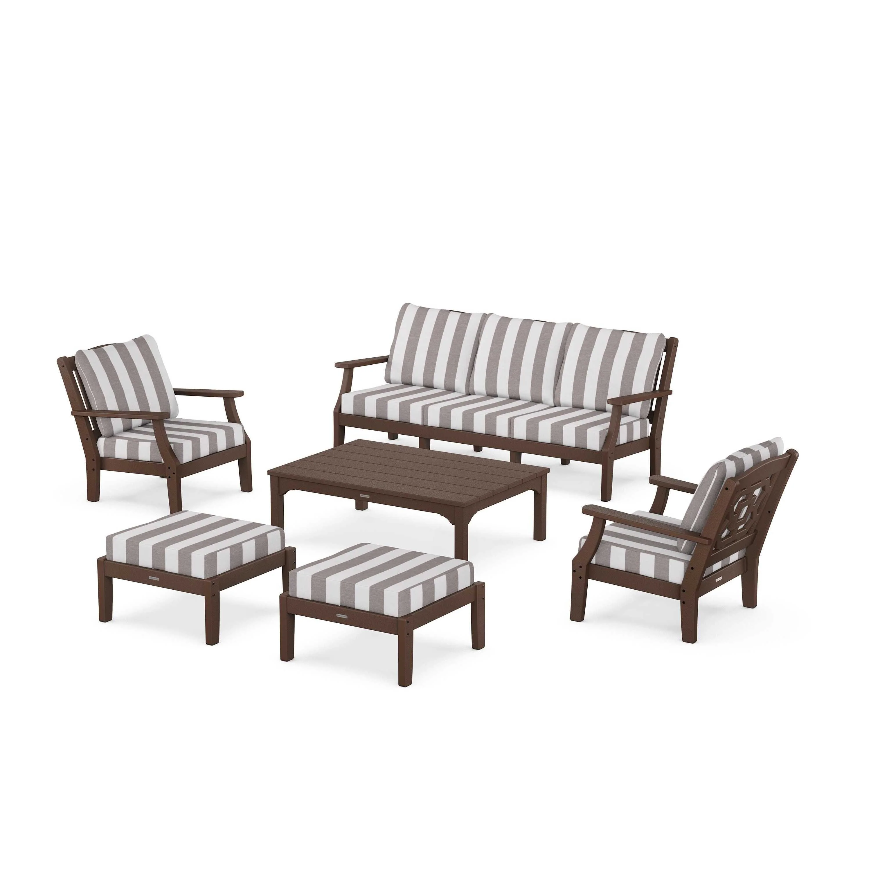 Chinoiserie 6-Piece Lounge Sofa Set - Image 18