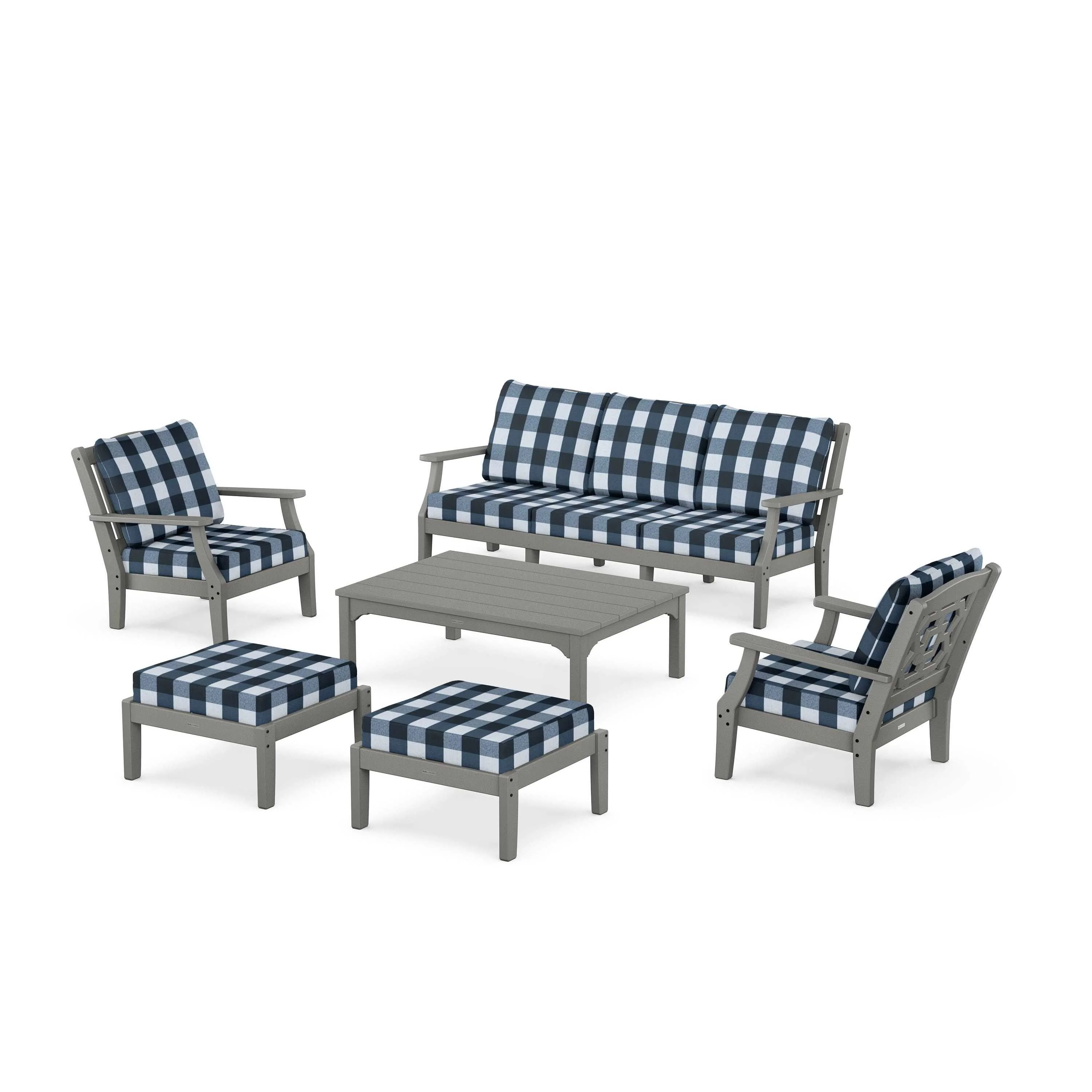 Chinoiserie 6-Piece Lounge Sofa Set - Image 184