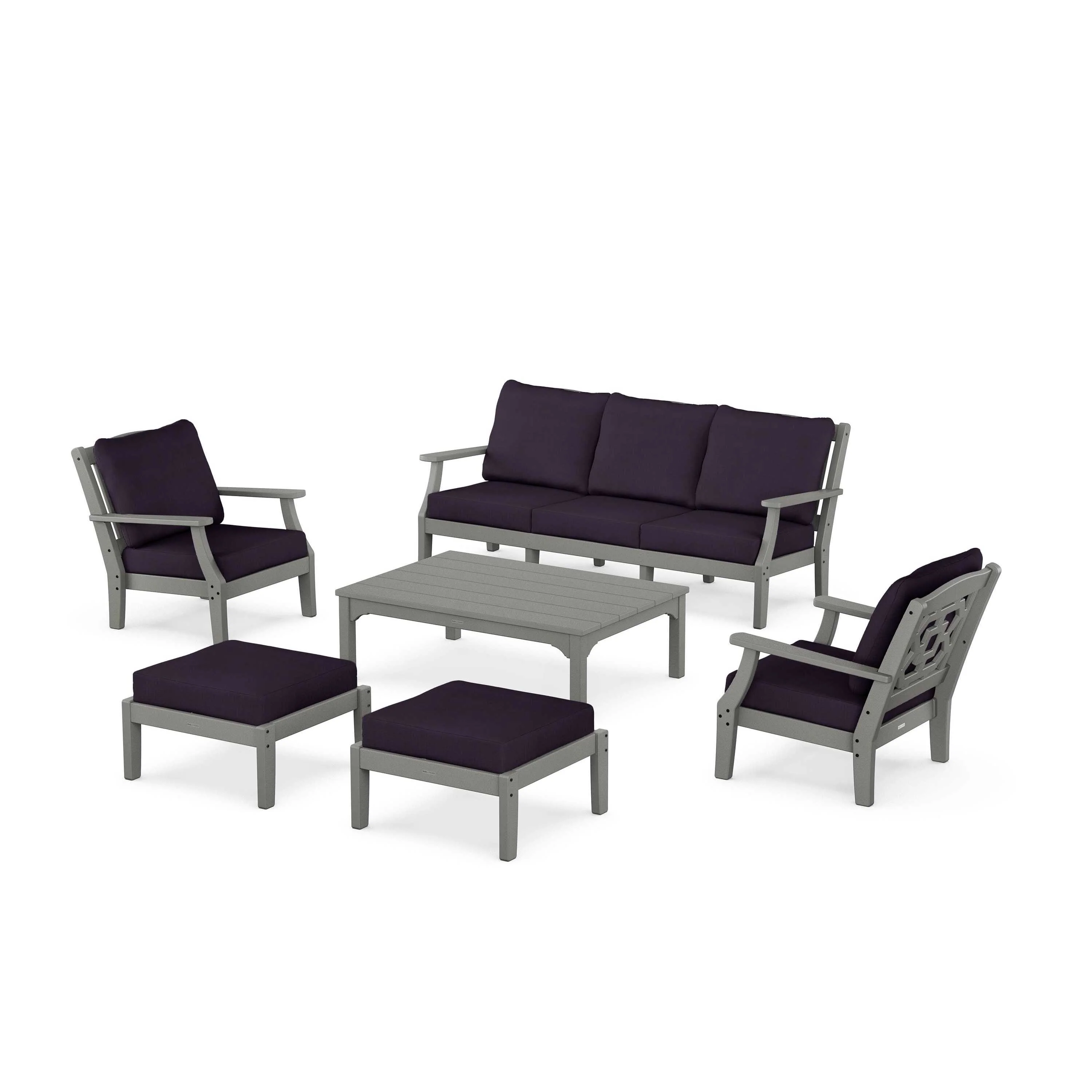 Chinoiserie 6-Piece Lounge Sofa Set - Image 185