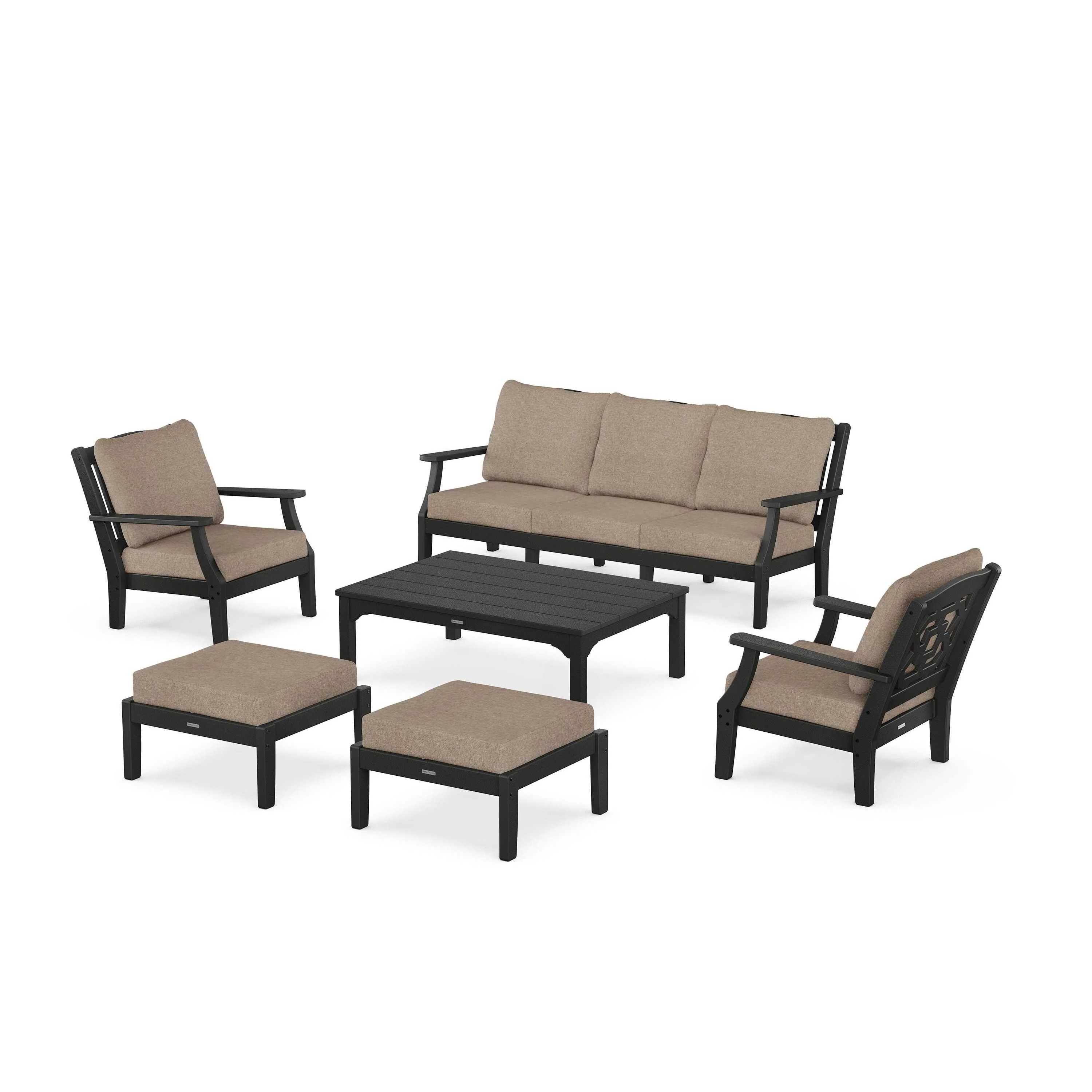 Chinoiserie 6-Piece Lounge Sofa Set - Image 186