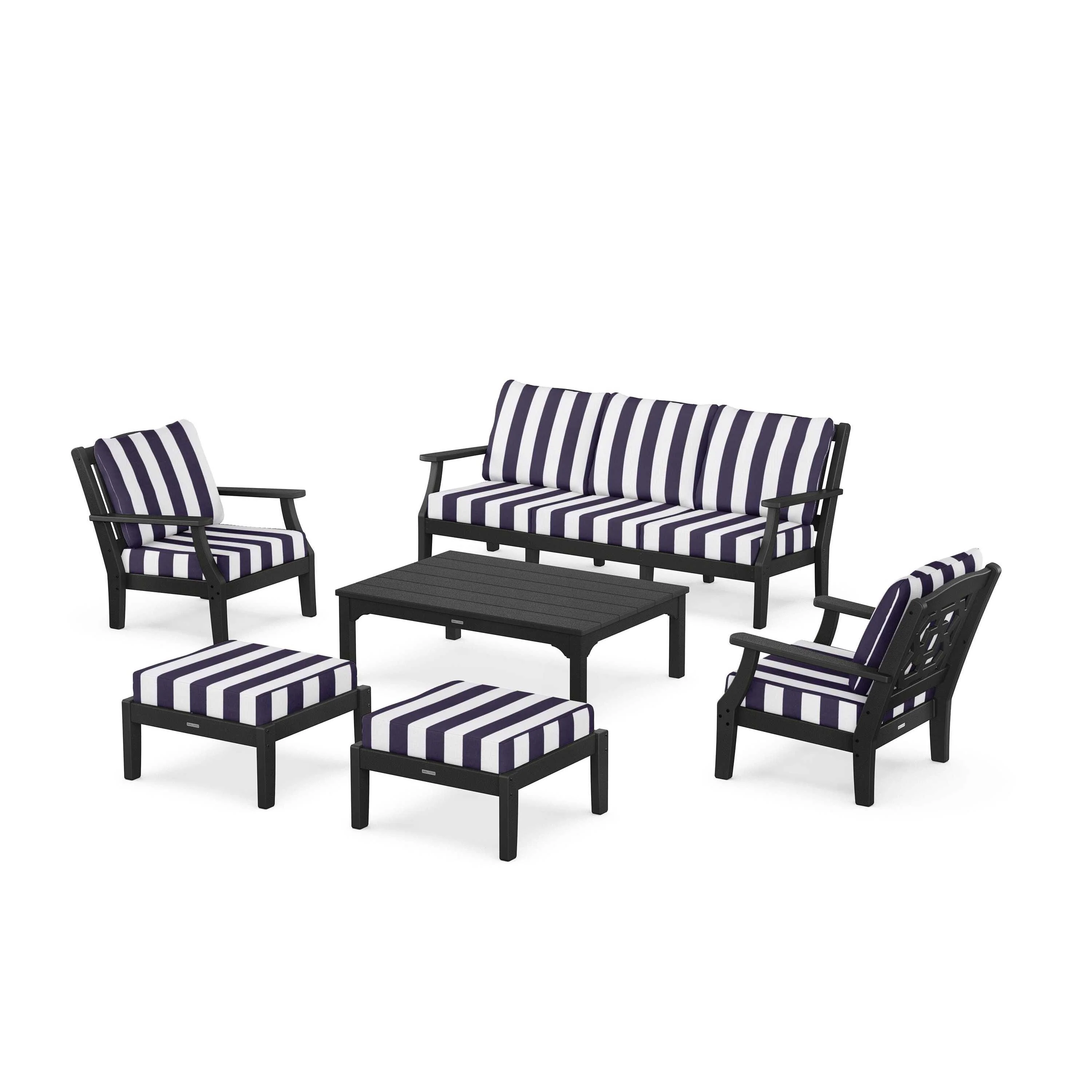 Chinoiserie 6-Piece Lounge Sofa Set - Image 189