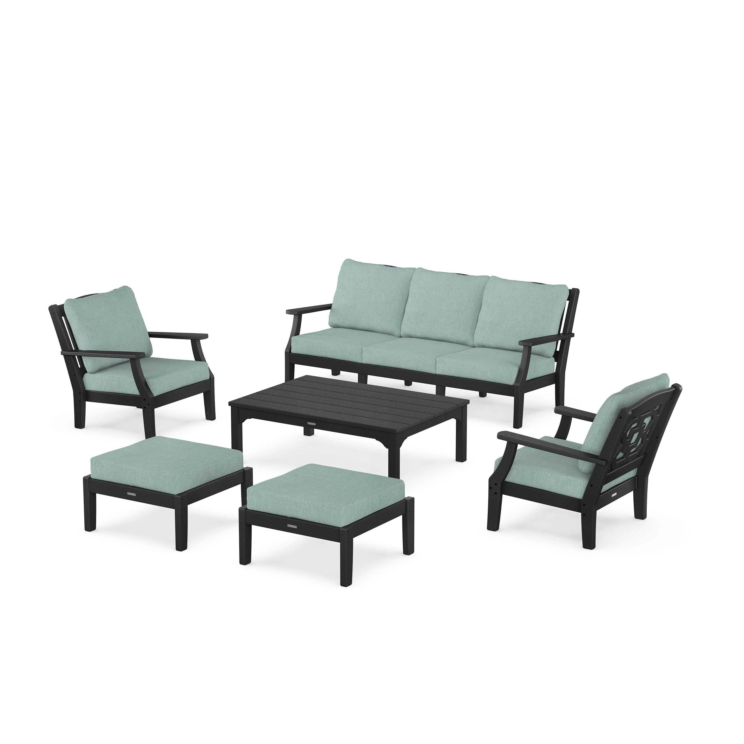 Chinoiserie 6-Piece Lounge Sofa Set - Image 190