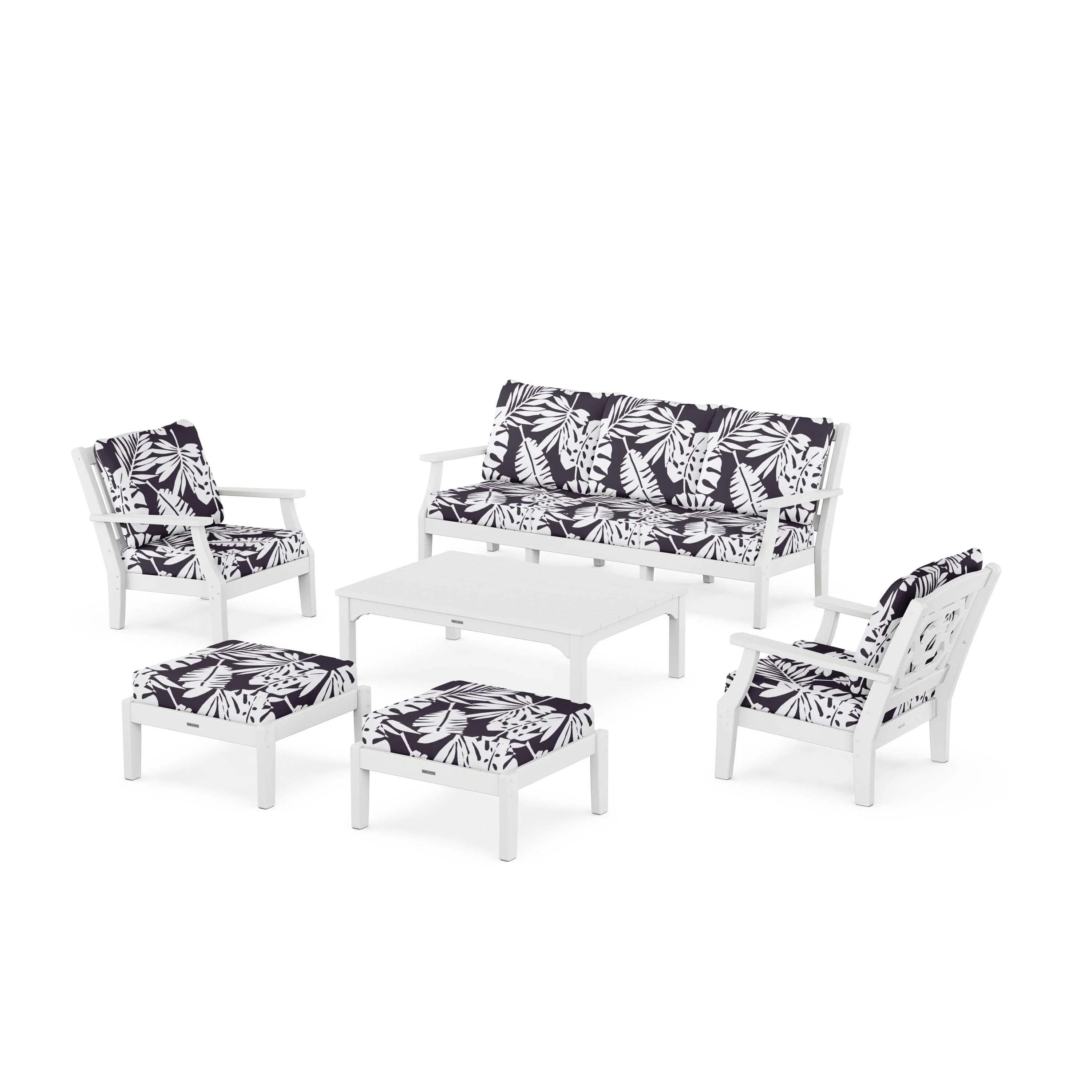 Chinoiserie 6-Piece Lounge Sofa Set - Image 192