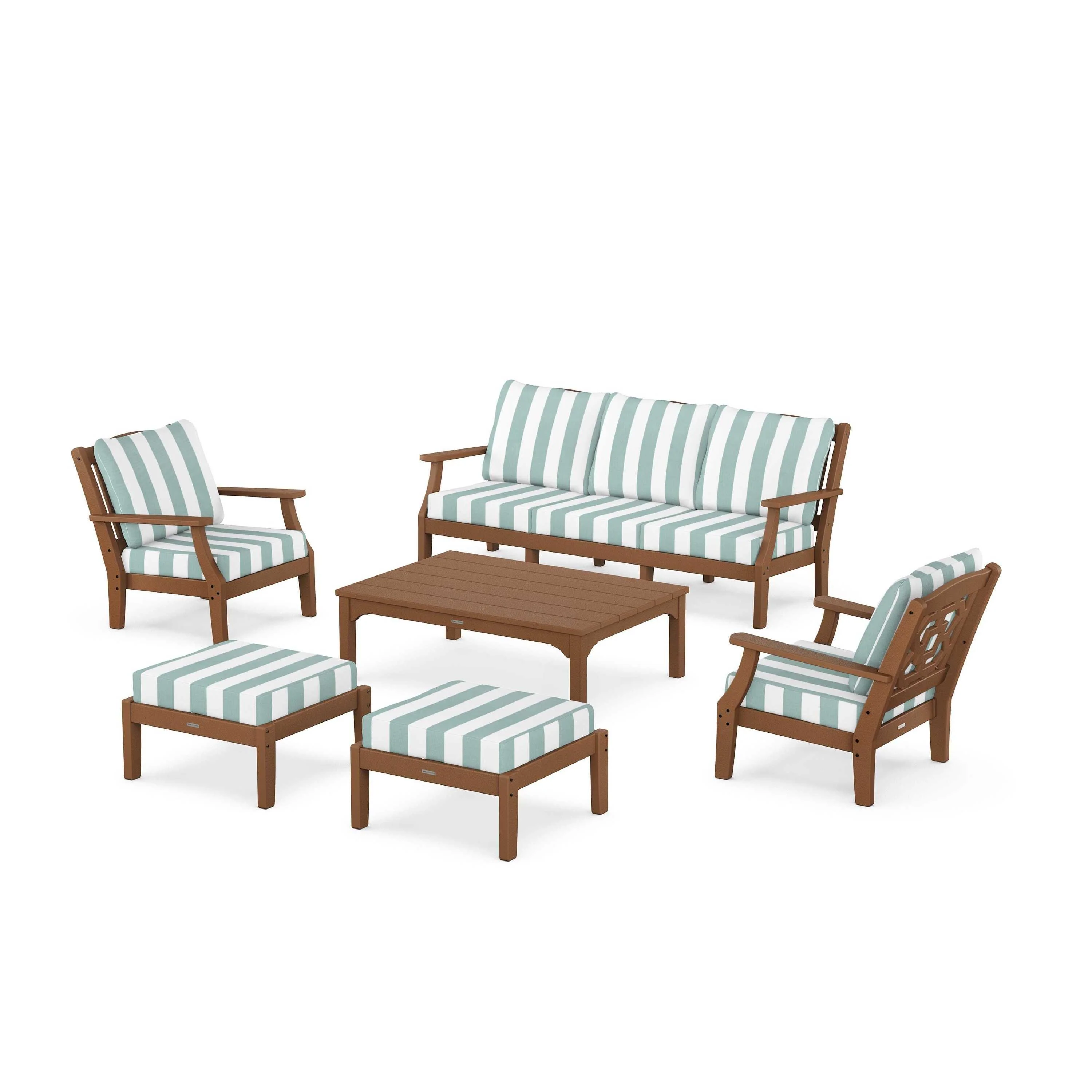 Chinoiserie 6-Piece Lounge Sofa Set - Image 195