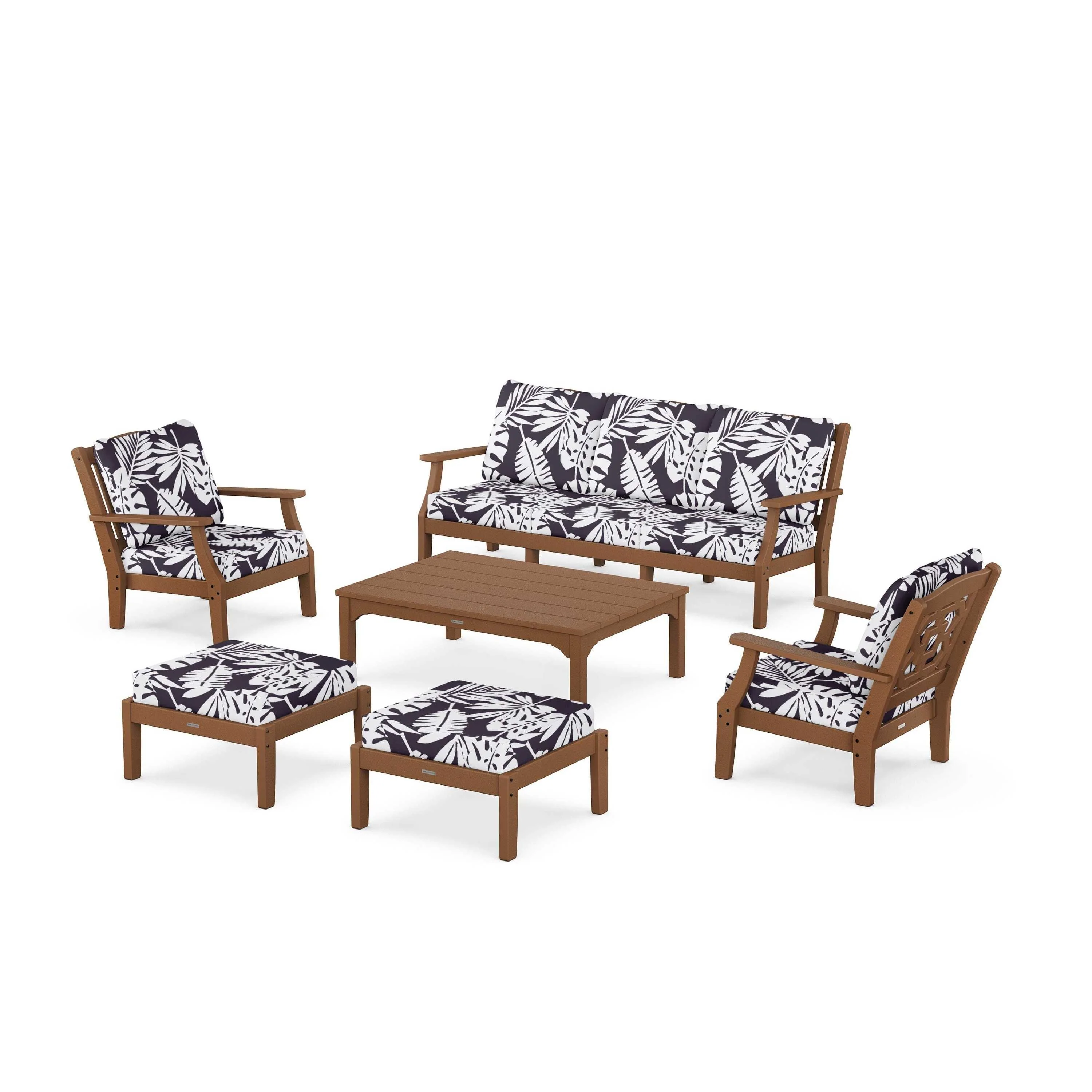 Chinoiserie 6-Piece Lounge Sofa Set - Image 203