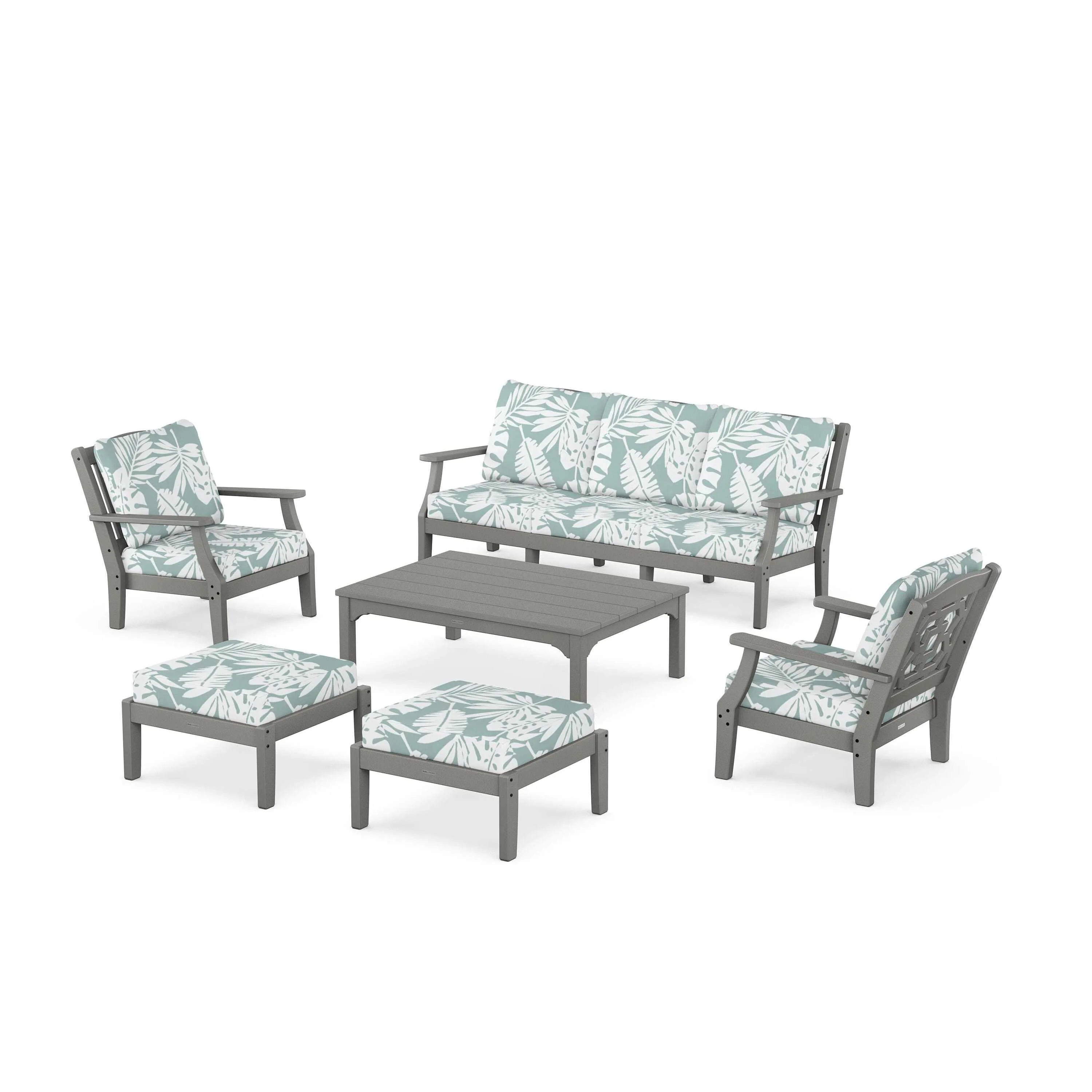 Chinoiserie 6-Piece Lounge Sofa Set - Image 204