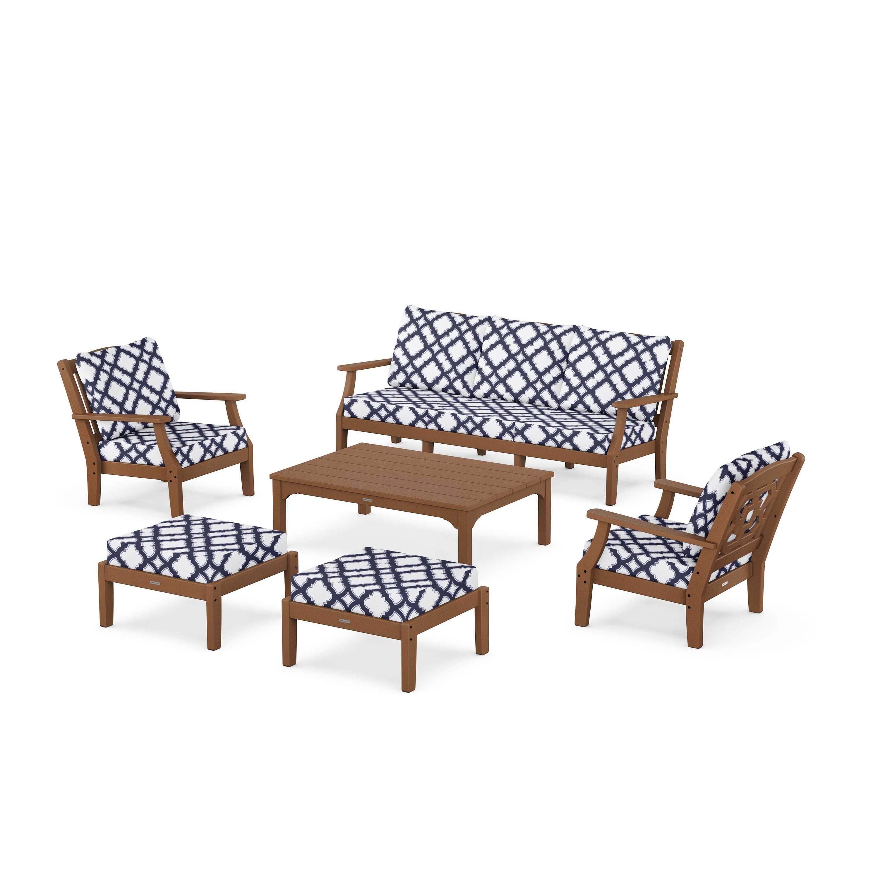 Chinoiserie 6-Piece Lounge Sofa Set - Image 210
