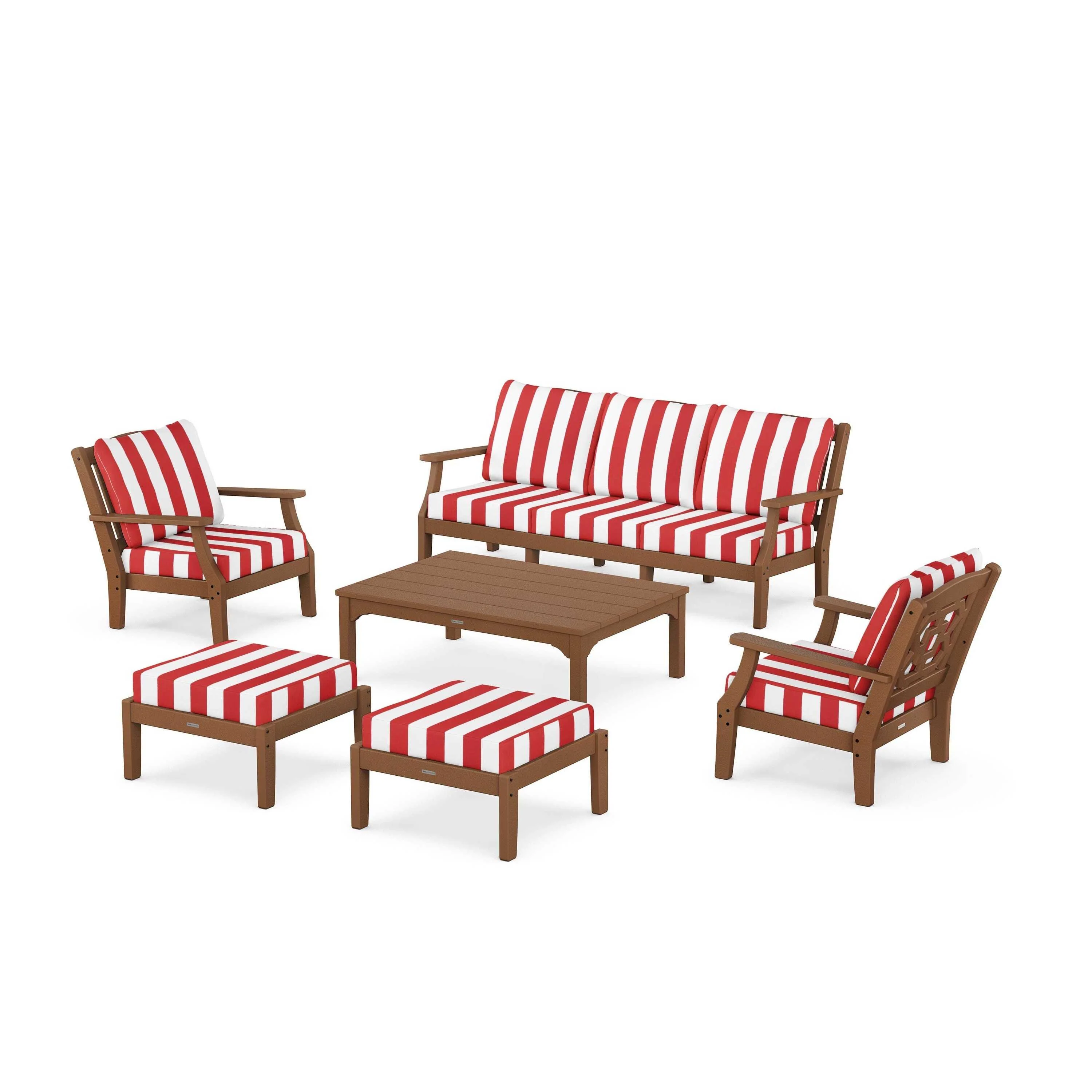 Chinoiserie 6-Piece Lounge Sofa Set - Image 24