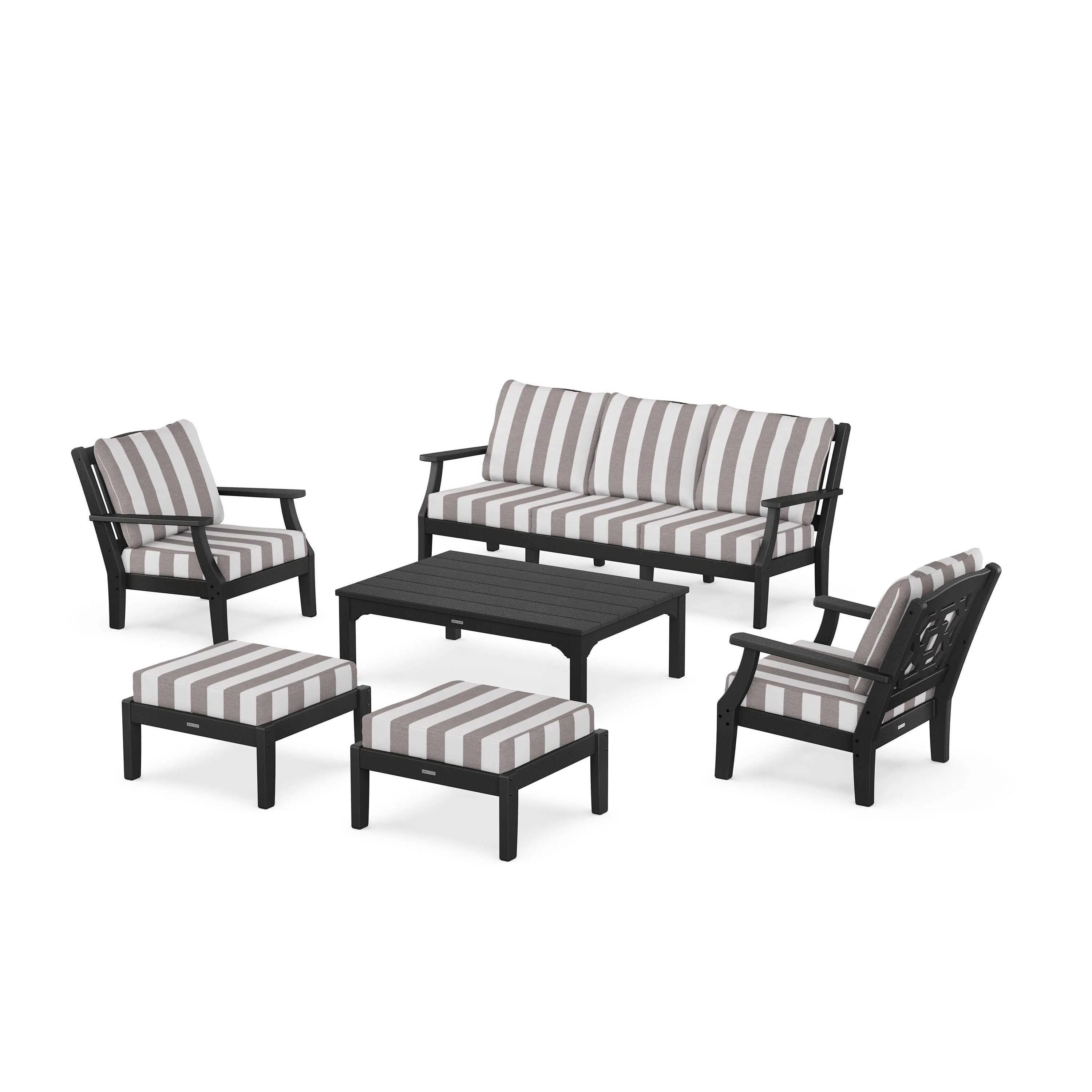 Chinoiserie 6-Piece Lounge Sofa Set - Image 29