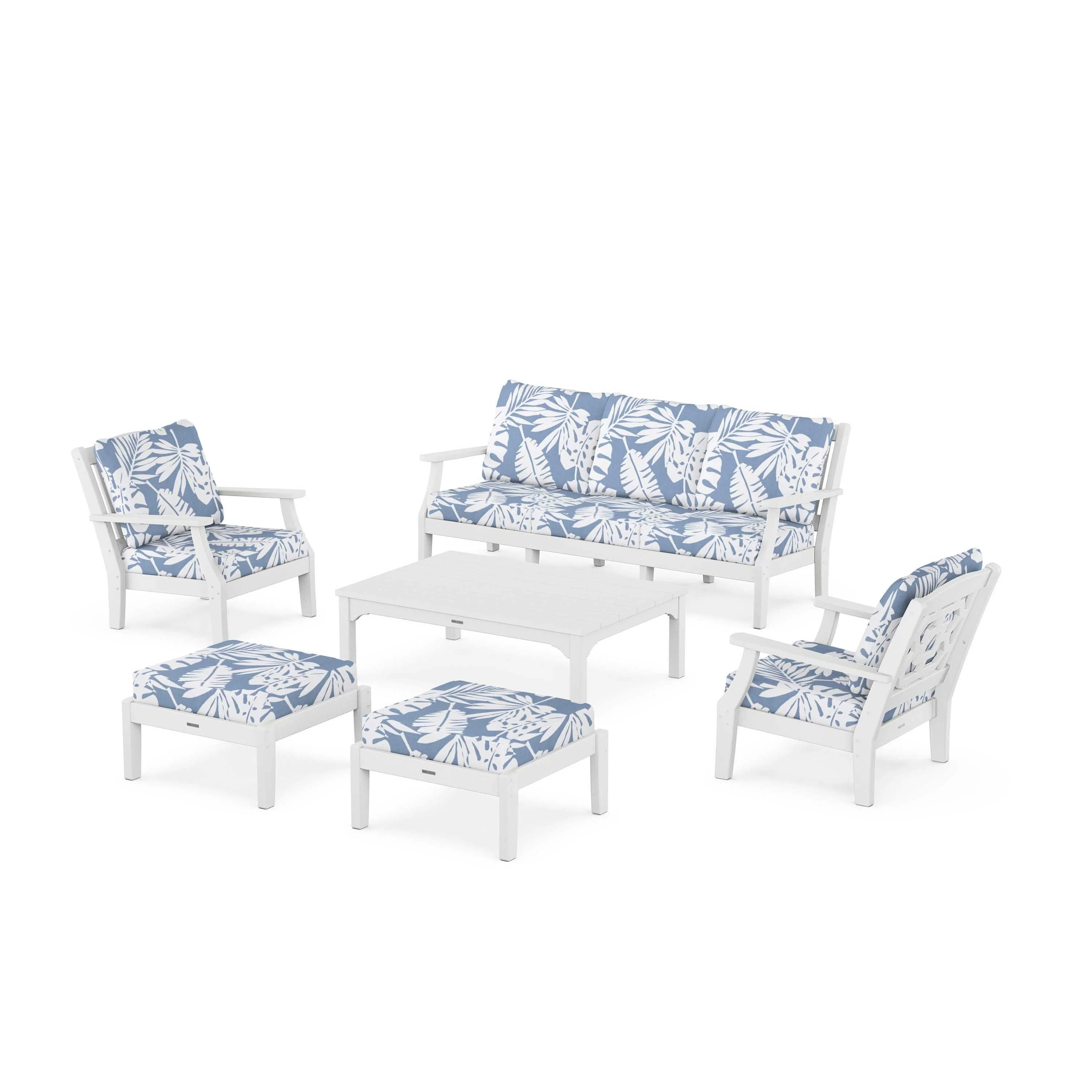 Chinoiserie 6-Piece Lounge Sofa Set - Image 30
