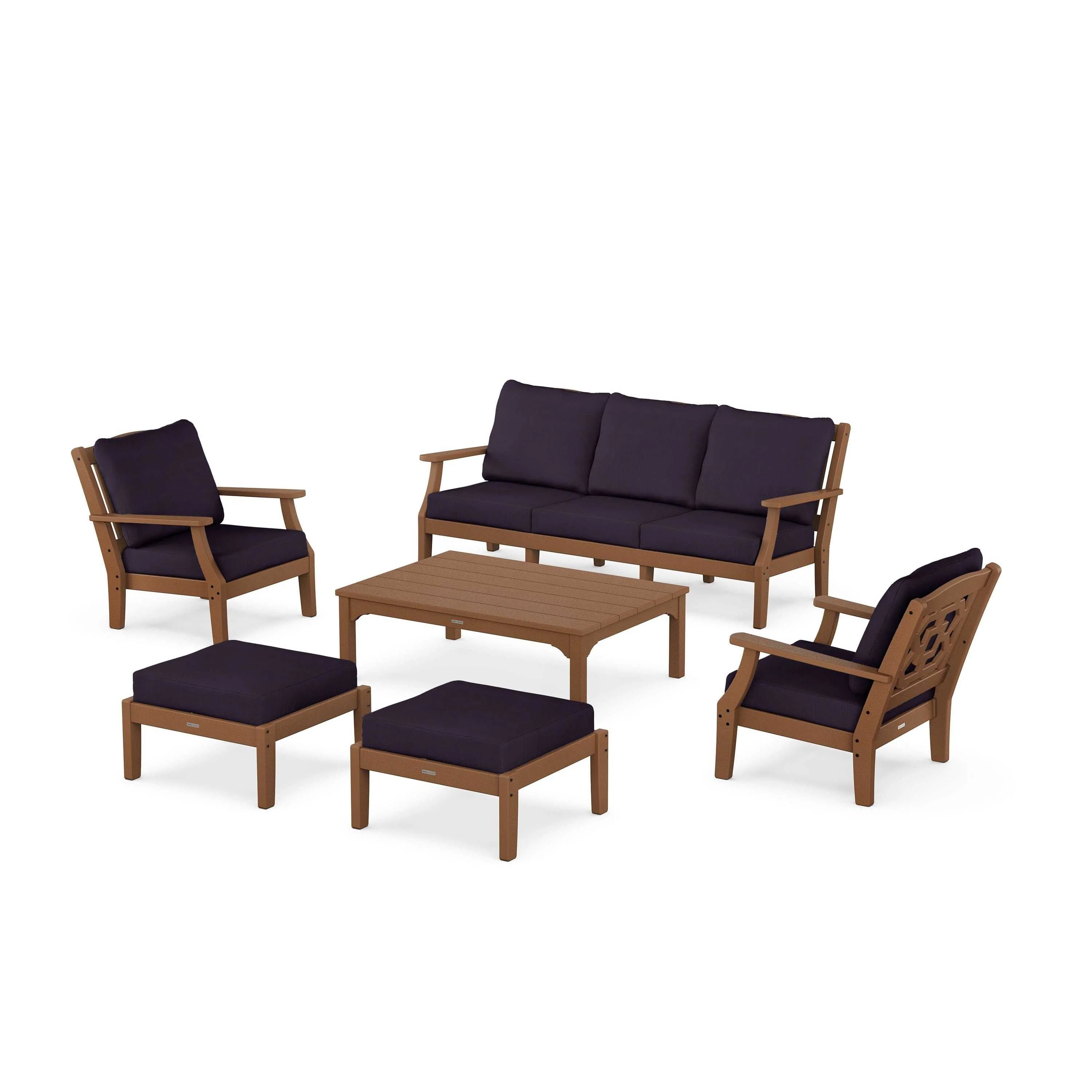 Chinoiserie 6-Piece Lounge Sofa Set - Image 34