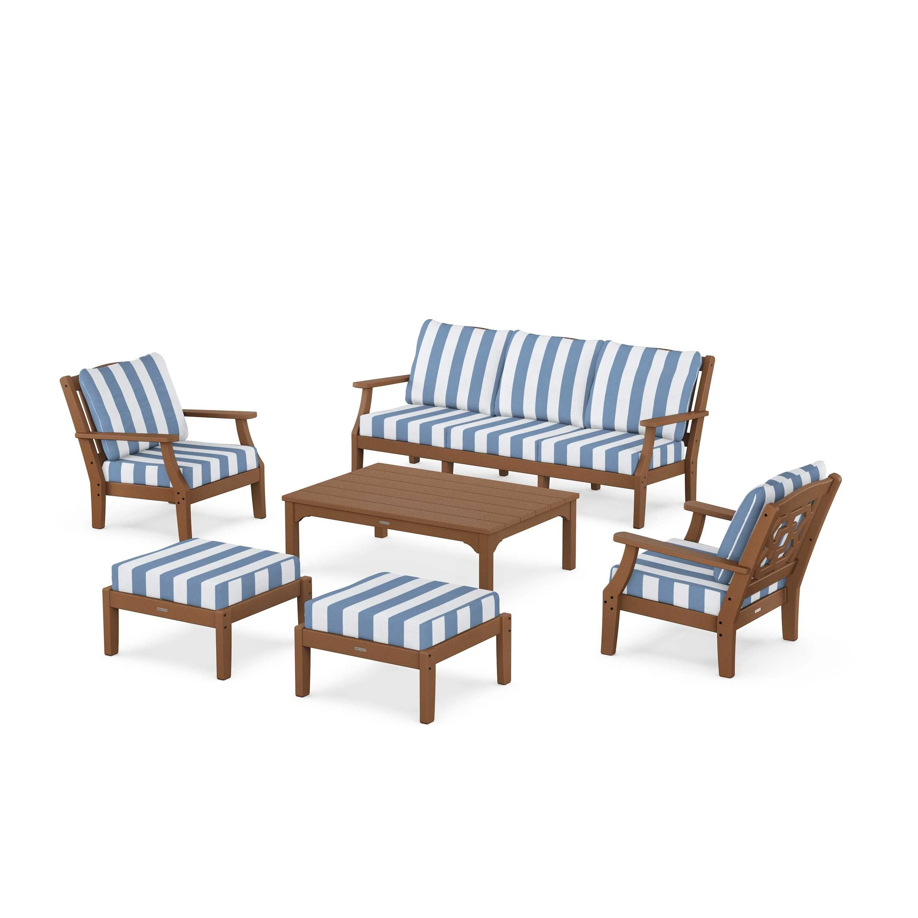 Chinoiserie 6-Piece Lounge Sofa Set - Image 35
