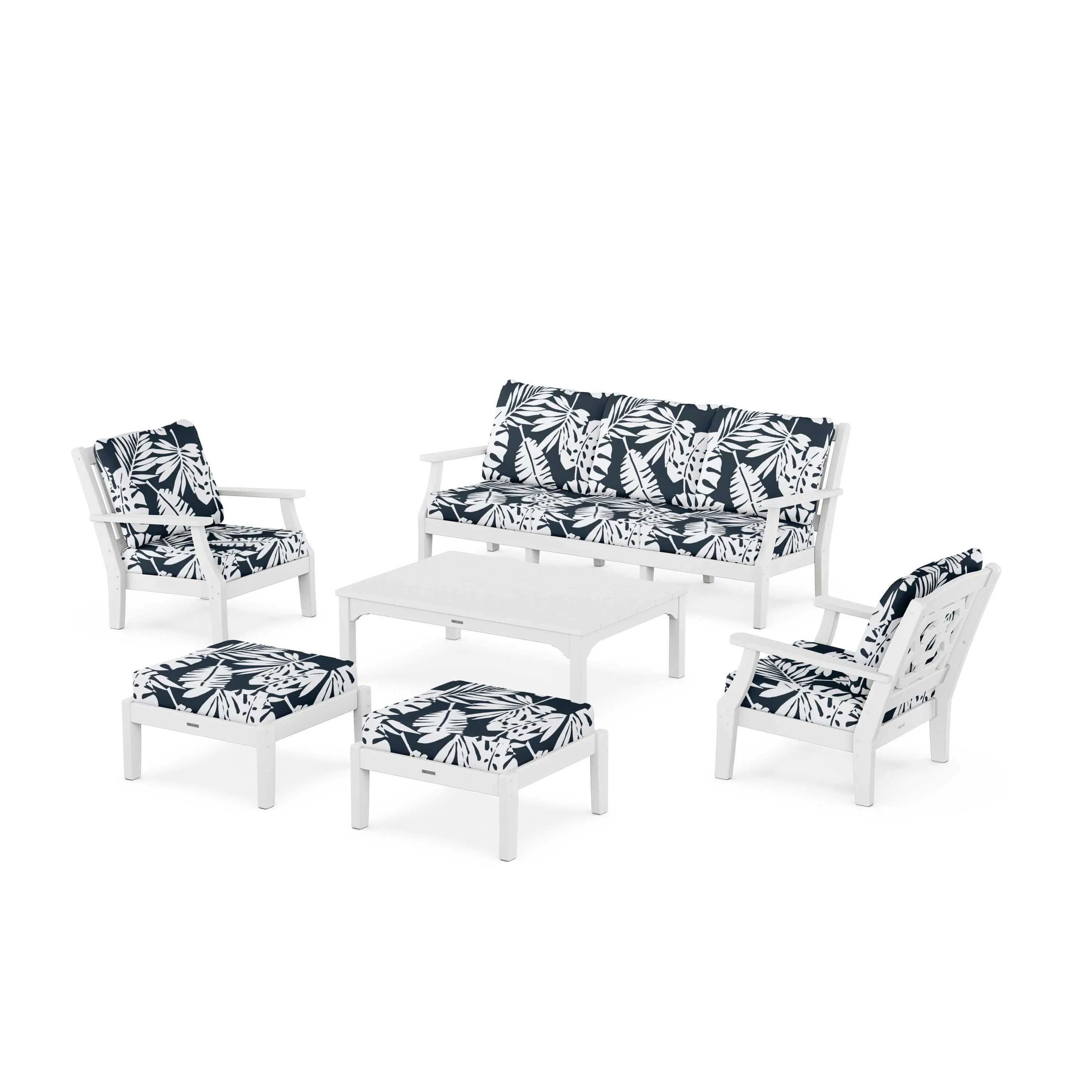 Chinoiserie 6-Piece Lounge Sofa Set - Image 38