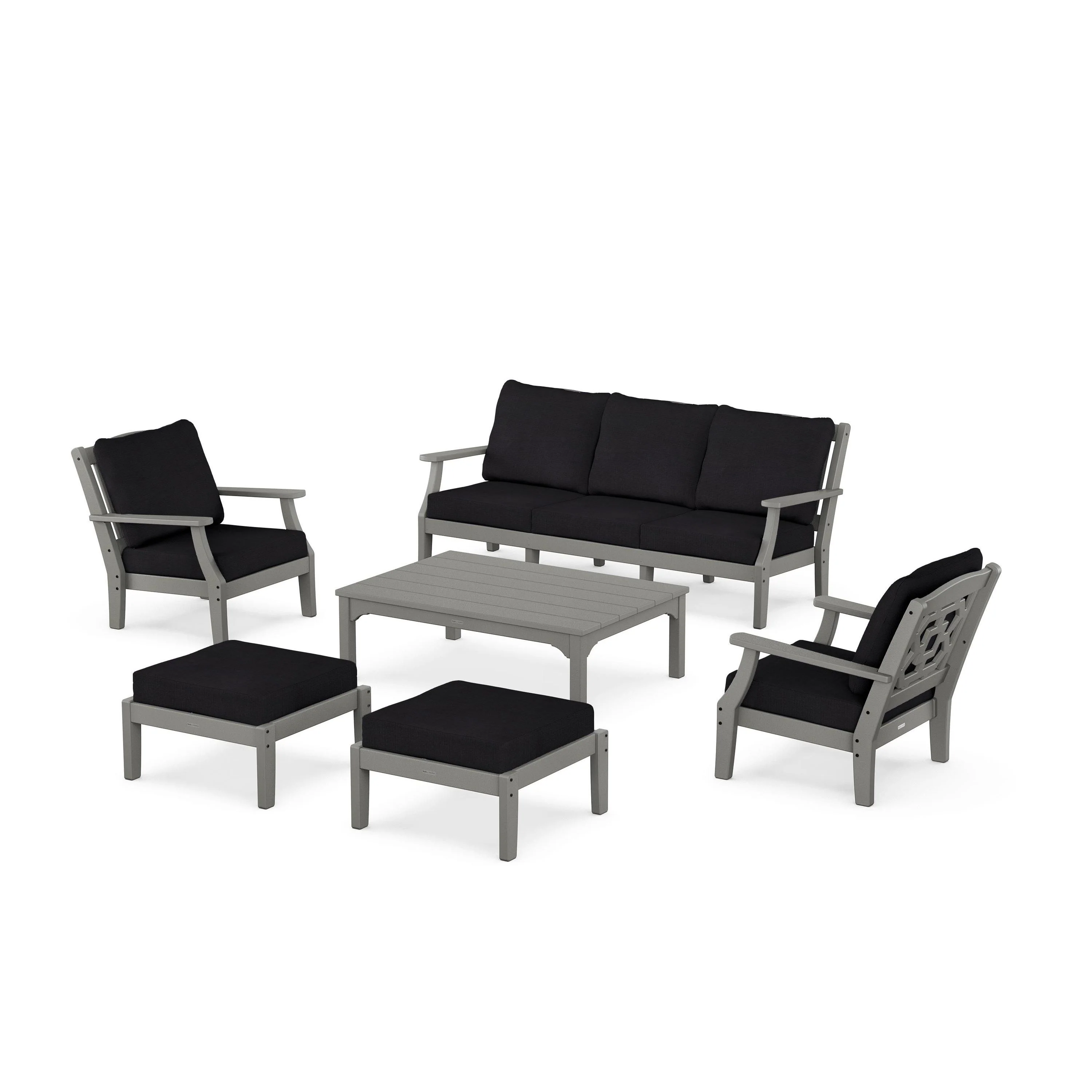 Chinoiserie 6-Piece Lounge Sofa Set - Image 39
