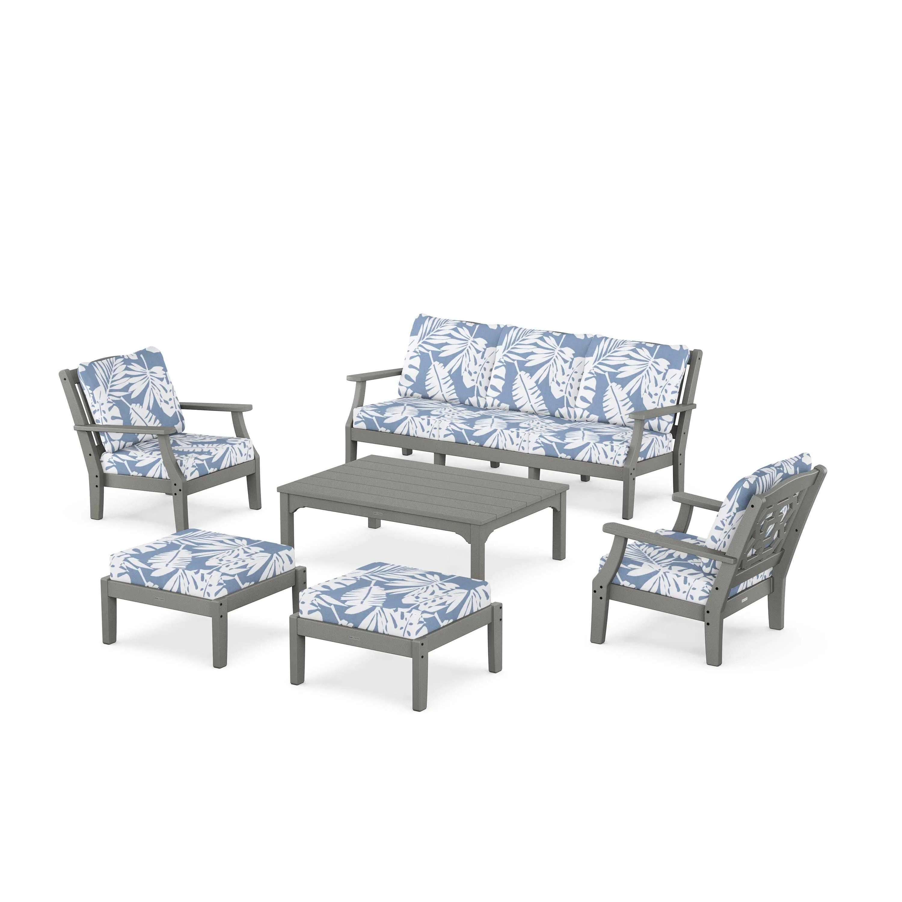 Chinoiserie 6-Piece Lounge Sofa Set - Image 4