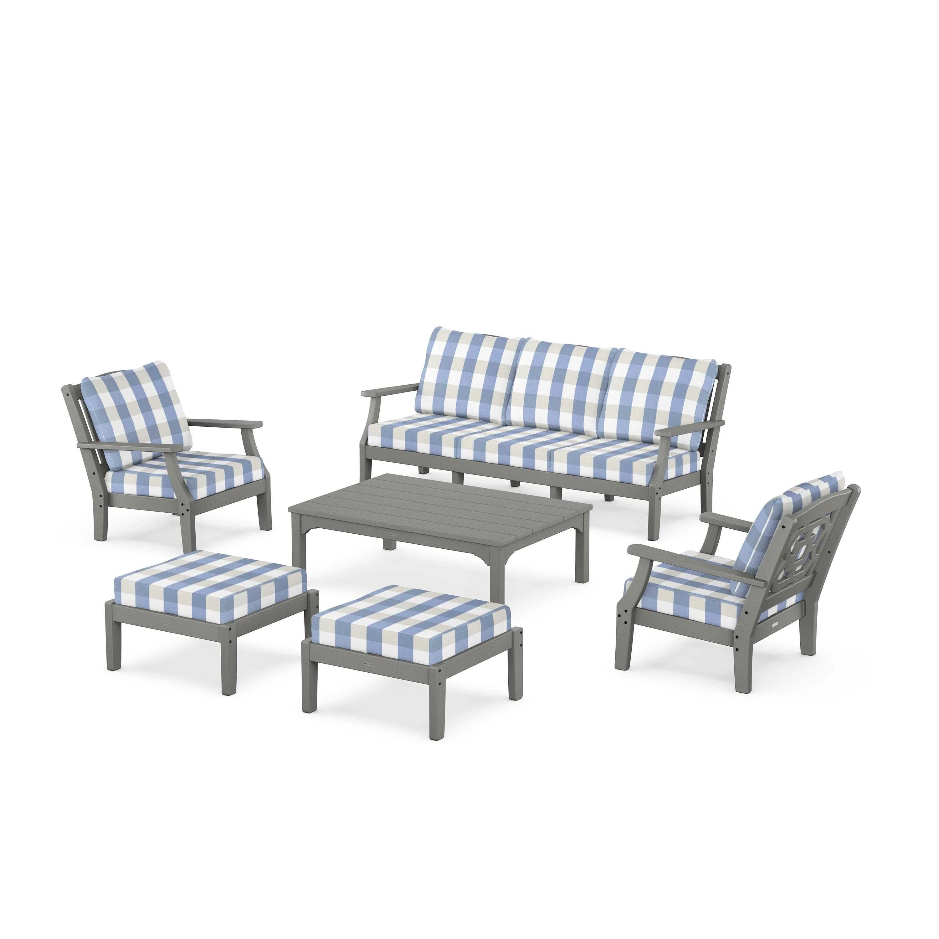 Chinoiserie 6-Piece Lounge Sofa Set - Image 41