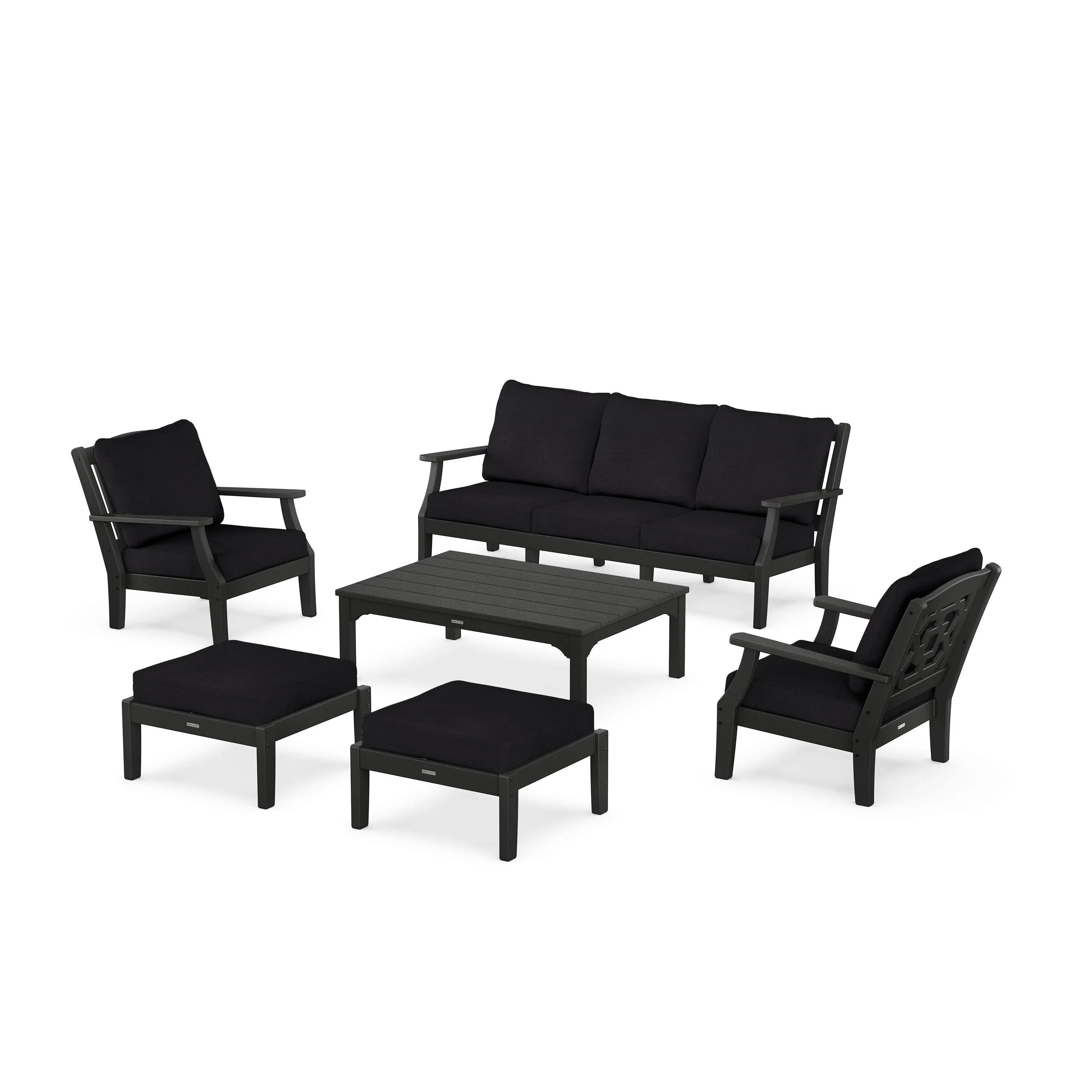 Chinoiserie 6-Piece Lounge Sofa Set - Image 42