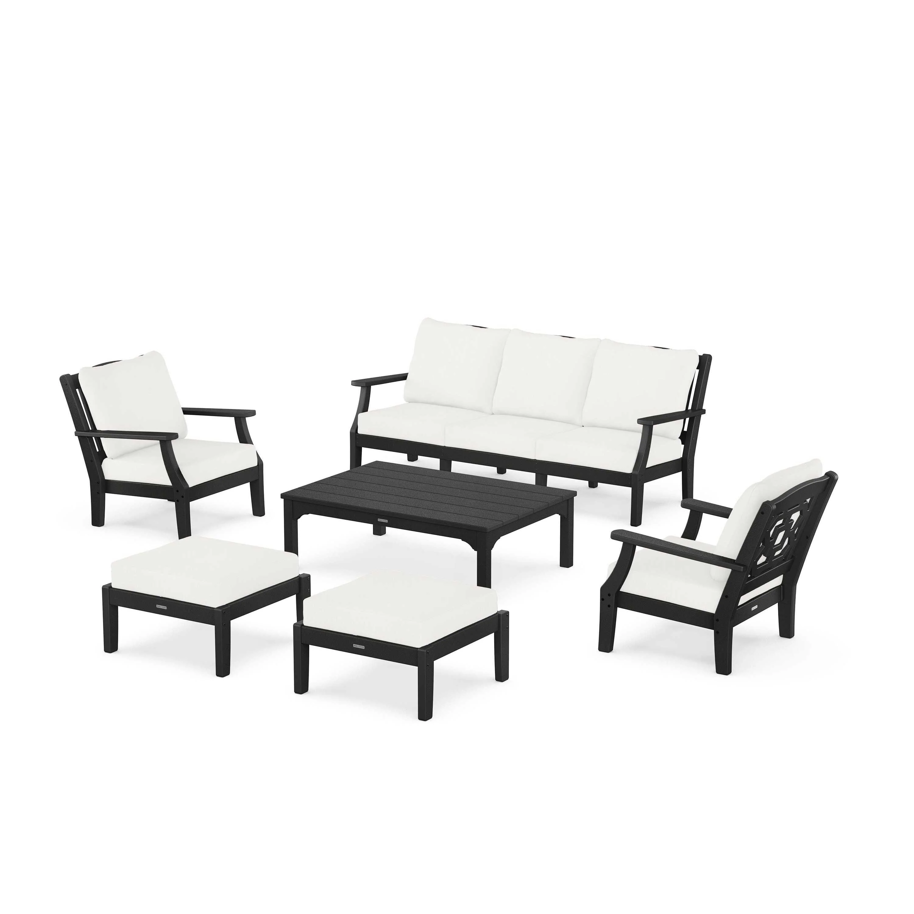 Chinoiserie 6-Piece Lounge Sofa Set - Image 46