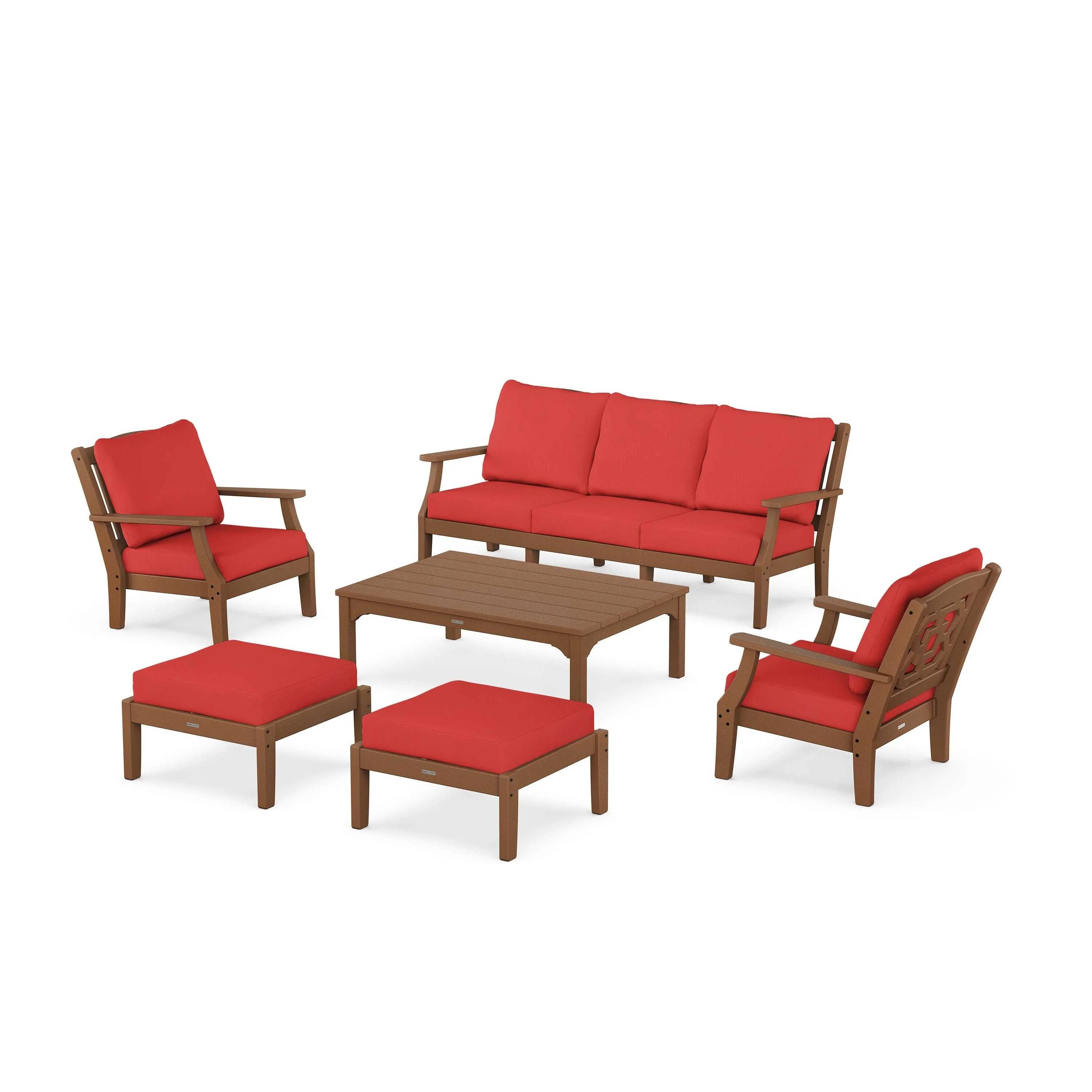 Chinoiserie 6-Piece Lounge Sofa Set - Image 47