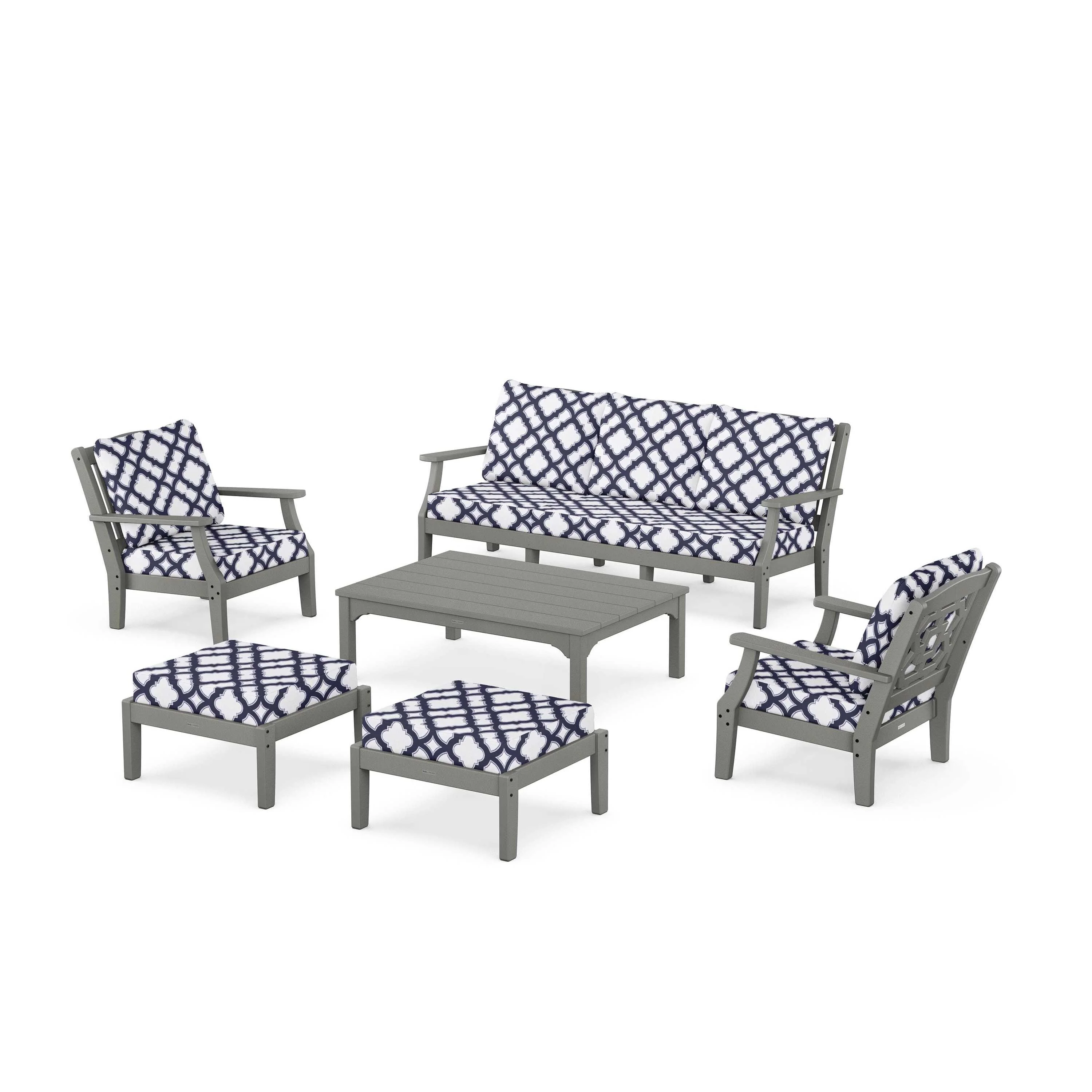 Chinoiserie 6-Piece Lounge Sofa Set - Image 49