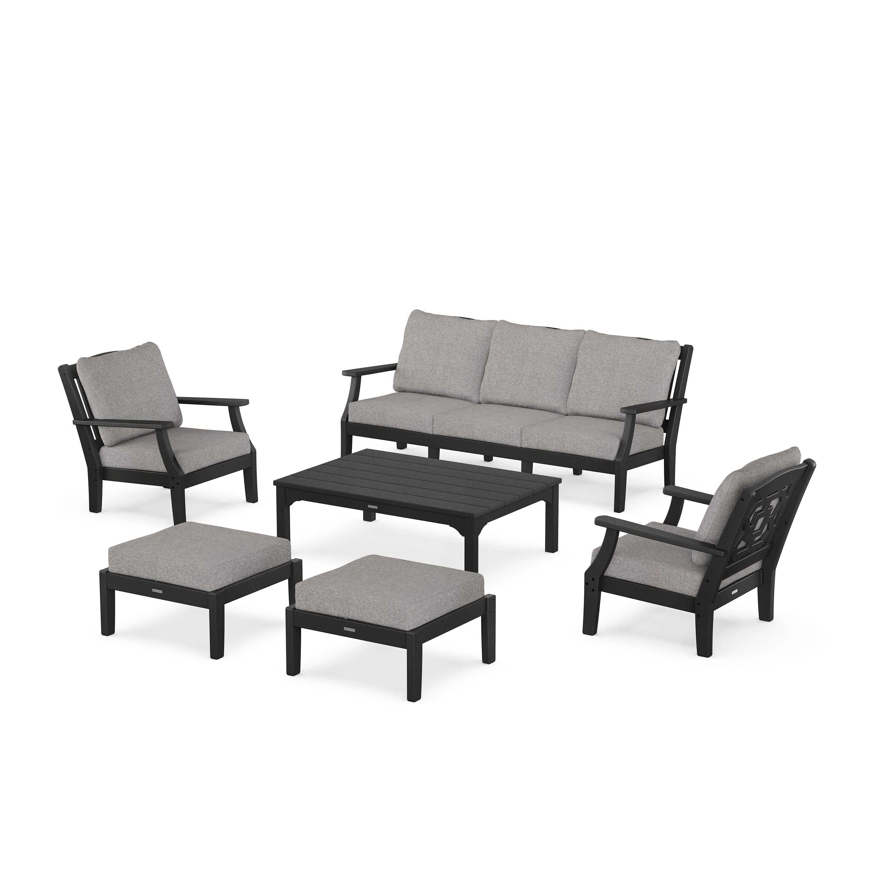 Chinoiserie 6-Piece Lounge Sofa Set - Image 5
