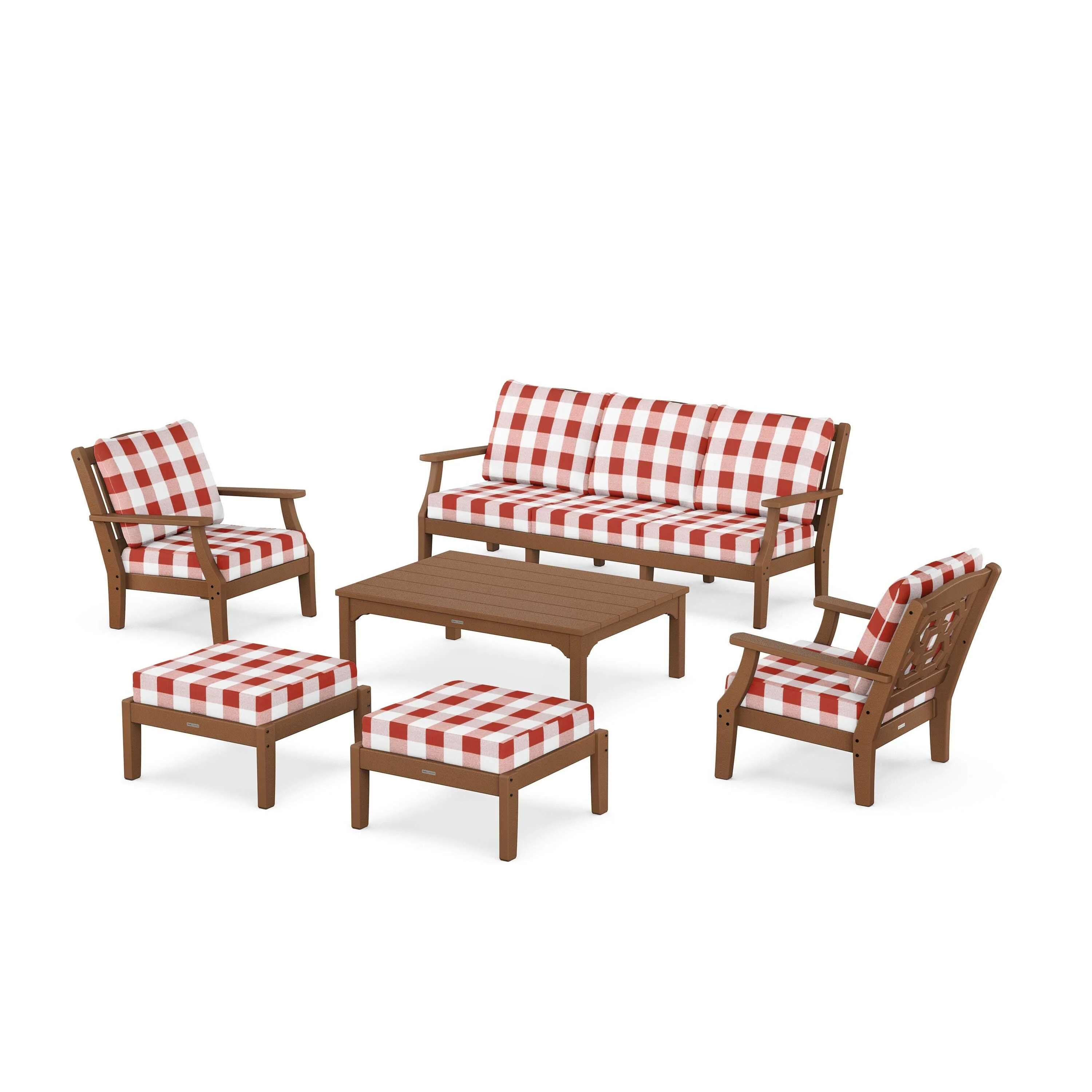 Chinoiserie 6-Piece Lounge Sofa Set - Image 60
