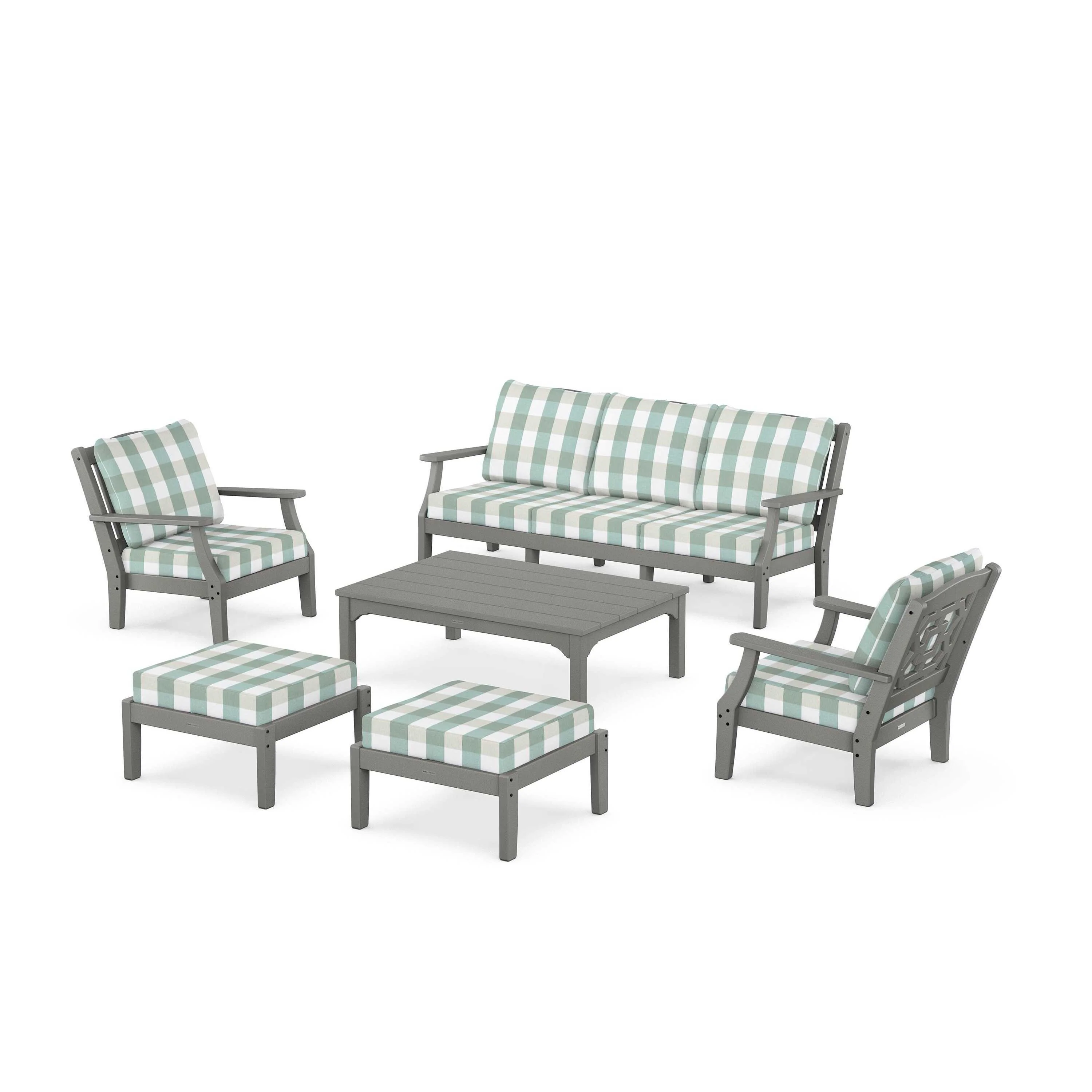 Chinoiserie 6-Piece Lounge Sofa Set - Image 63