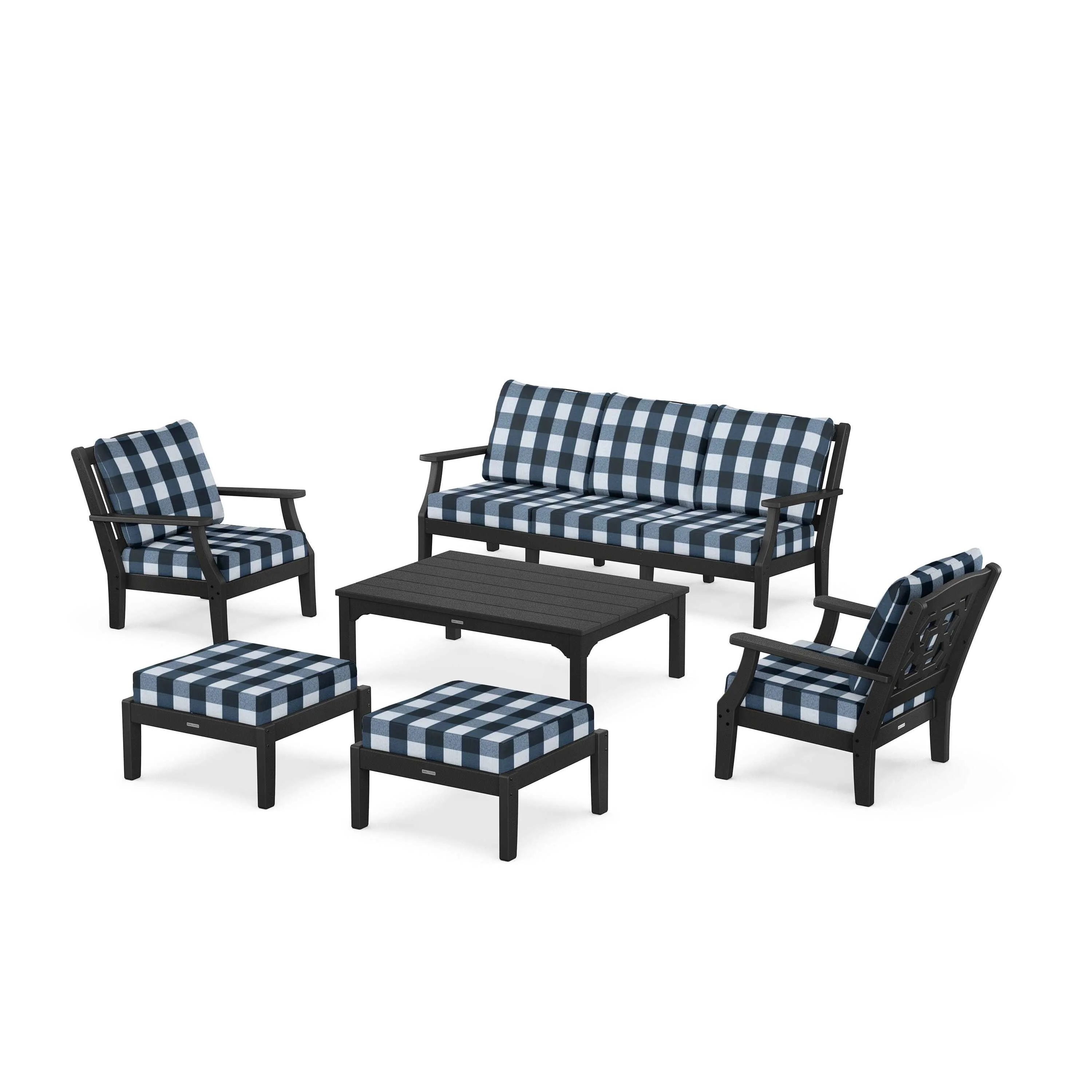 Chinoiserie 6-Piece Lounge Sofa Set - Image 69