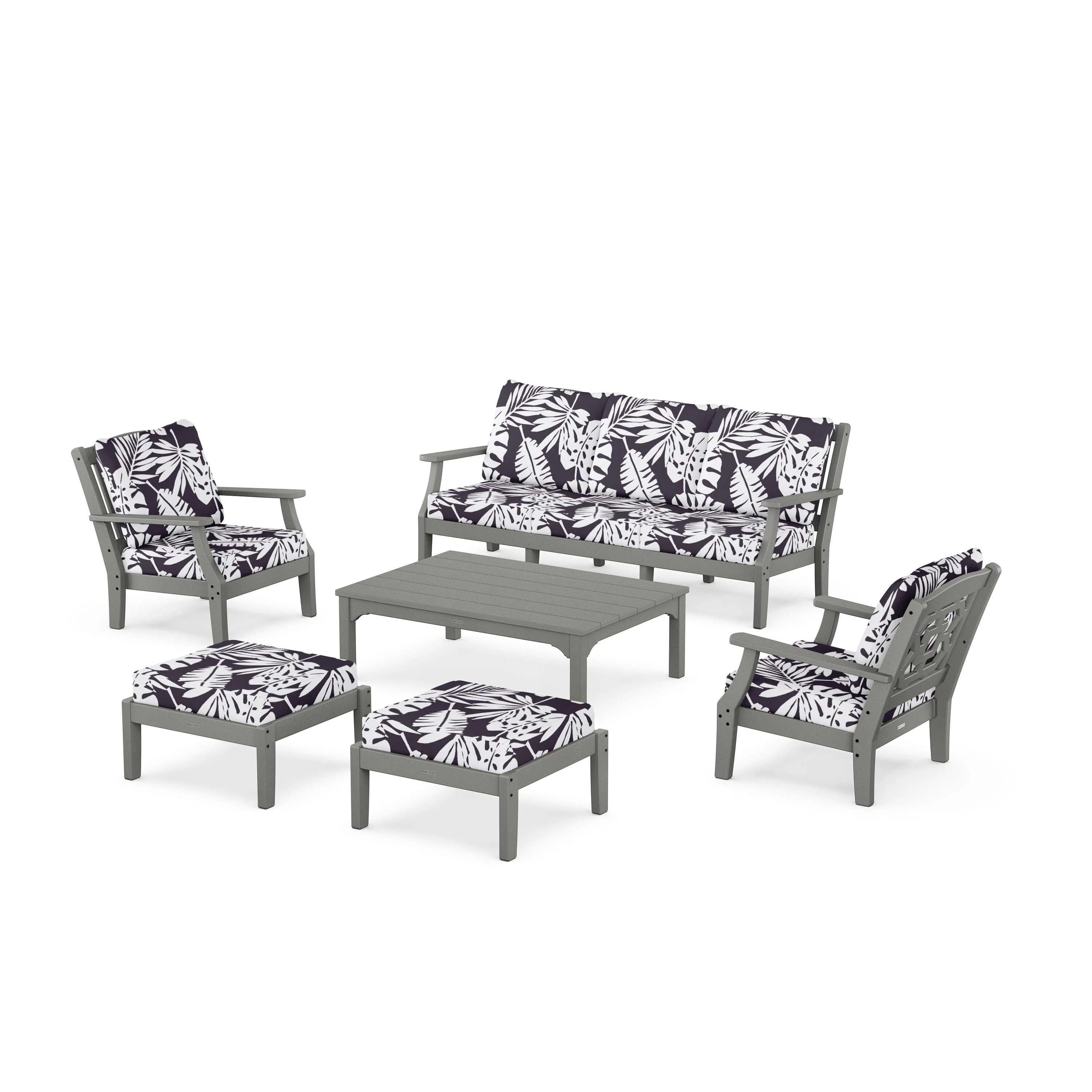 Chinoiserie 6-Piece Lounge Sofa Set - Image 70