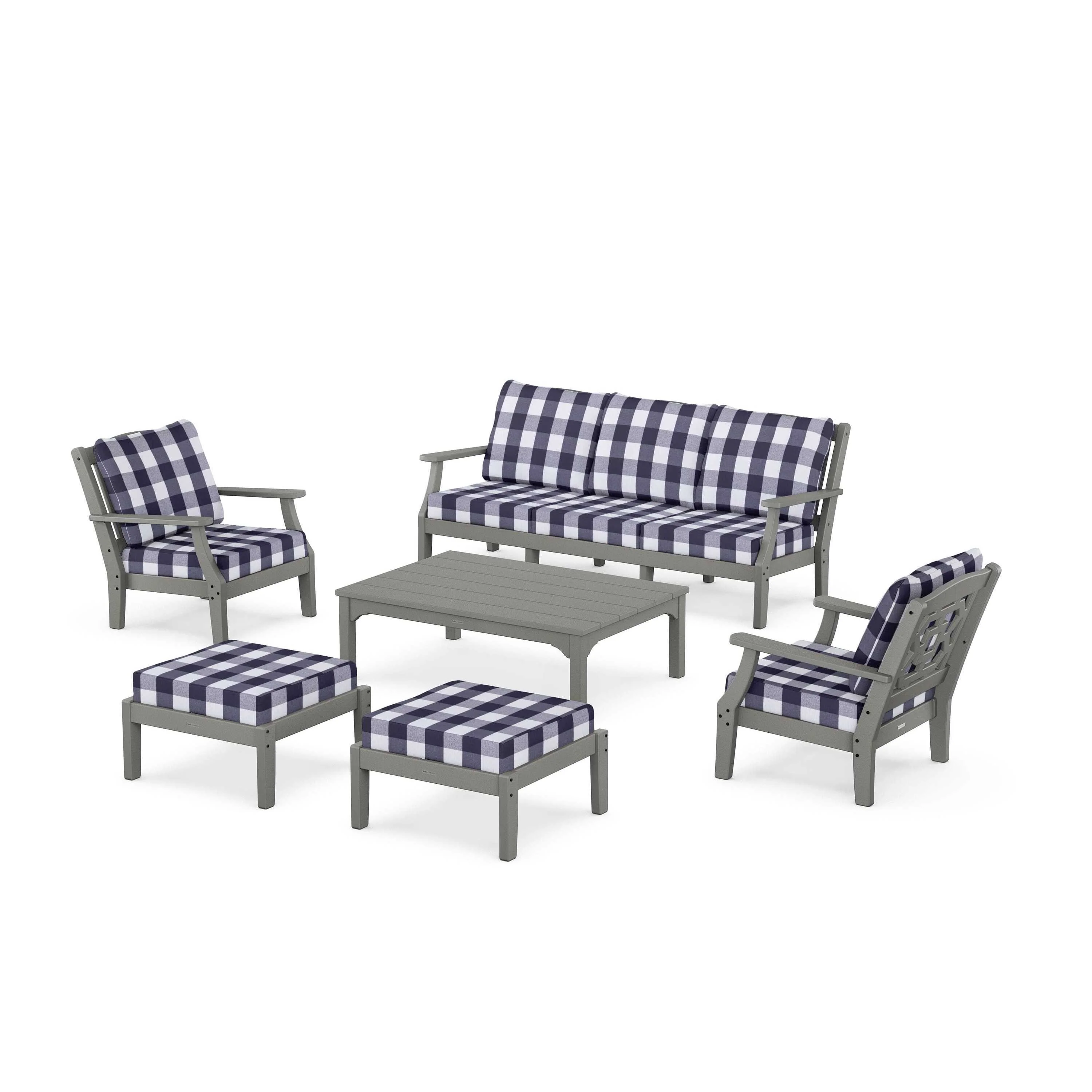 Chinoiserie 6-Piece Lounge Sofa Set - Image 73