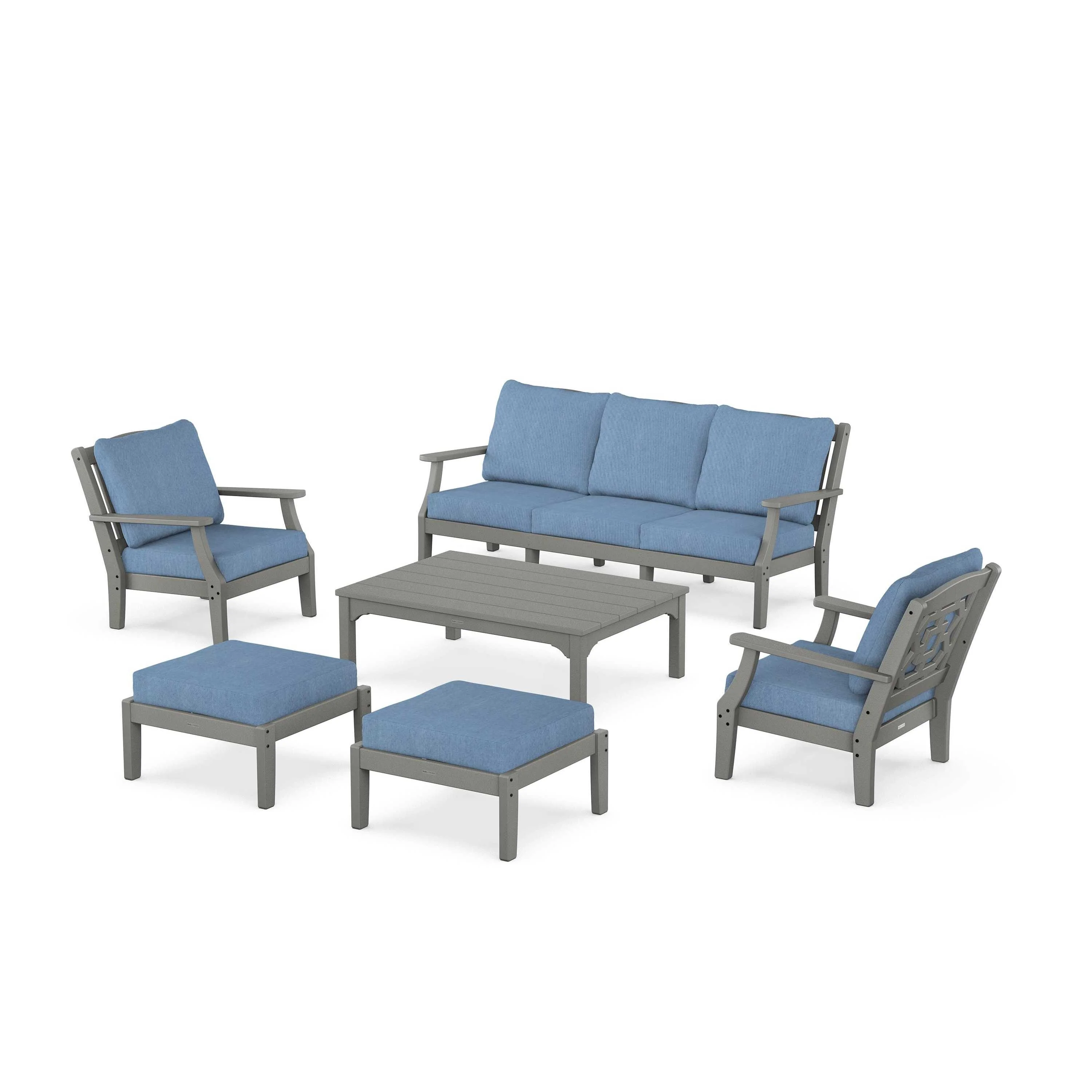 Chinoiserie 6-Piece Lounge Sofa Set - Image 74