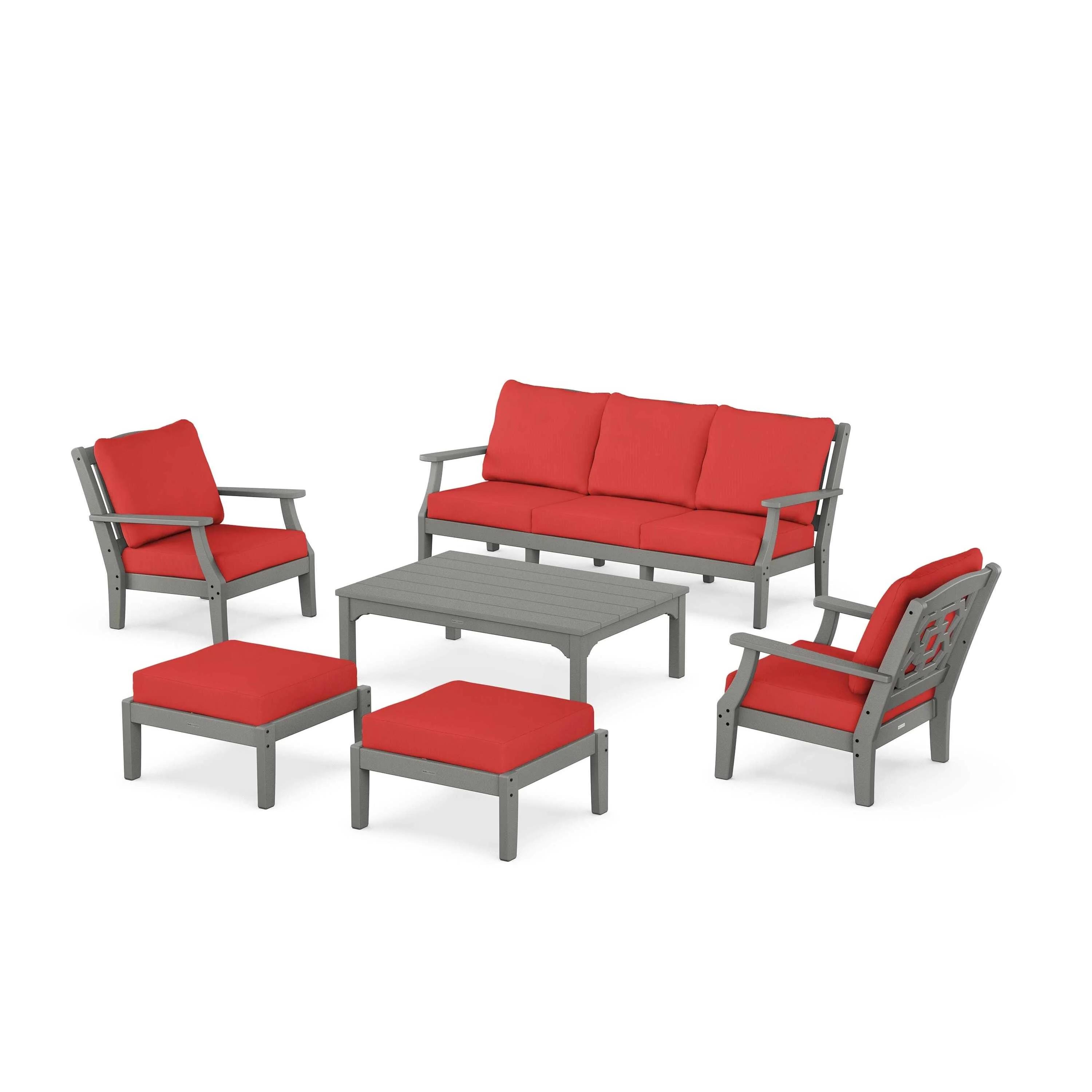 Chinoiserie 6-Piece Lounge Sofa Set - Image 75