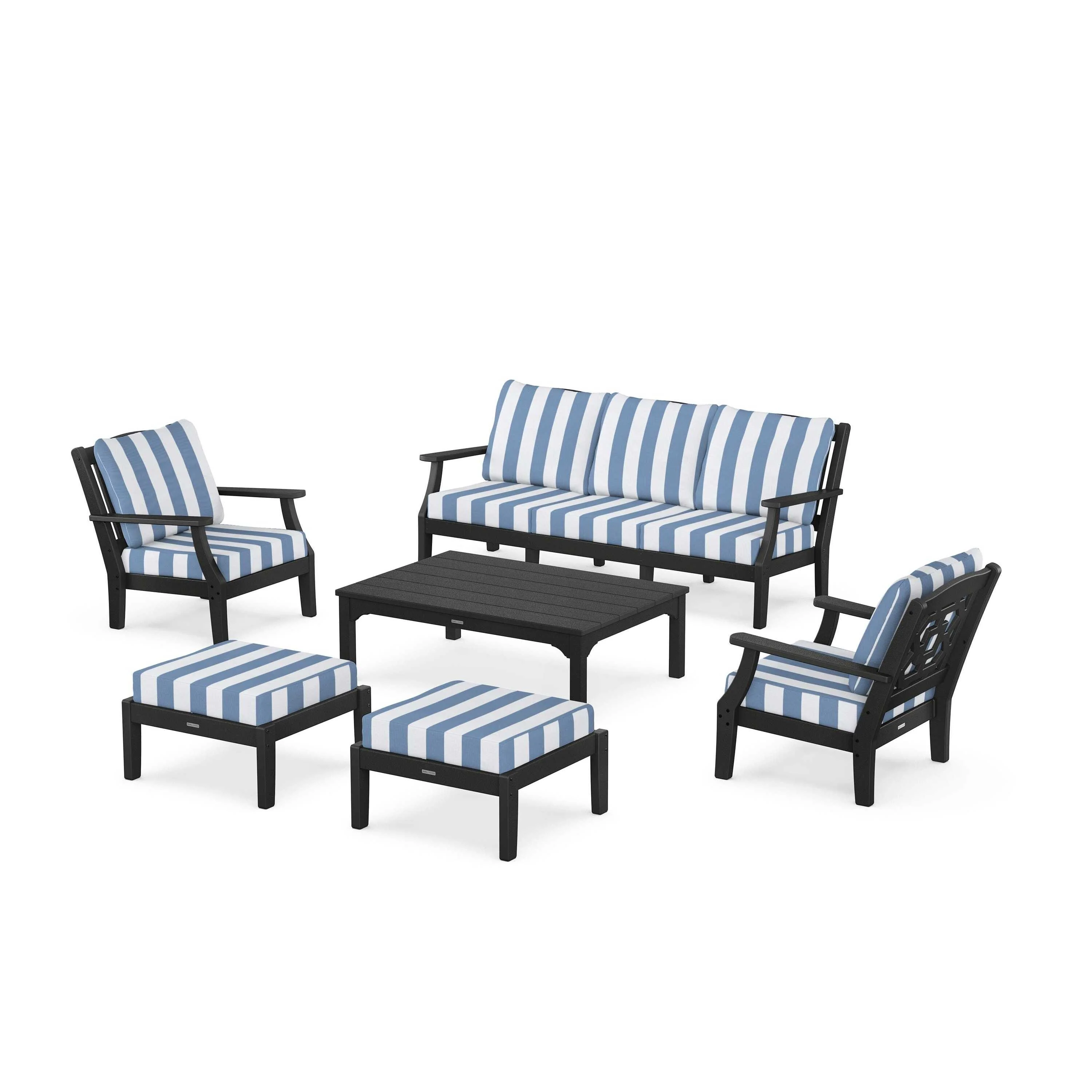 Chinoiserie 6-Piece Lounge Sofa Set - Image 77
