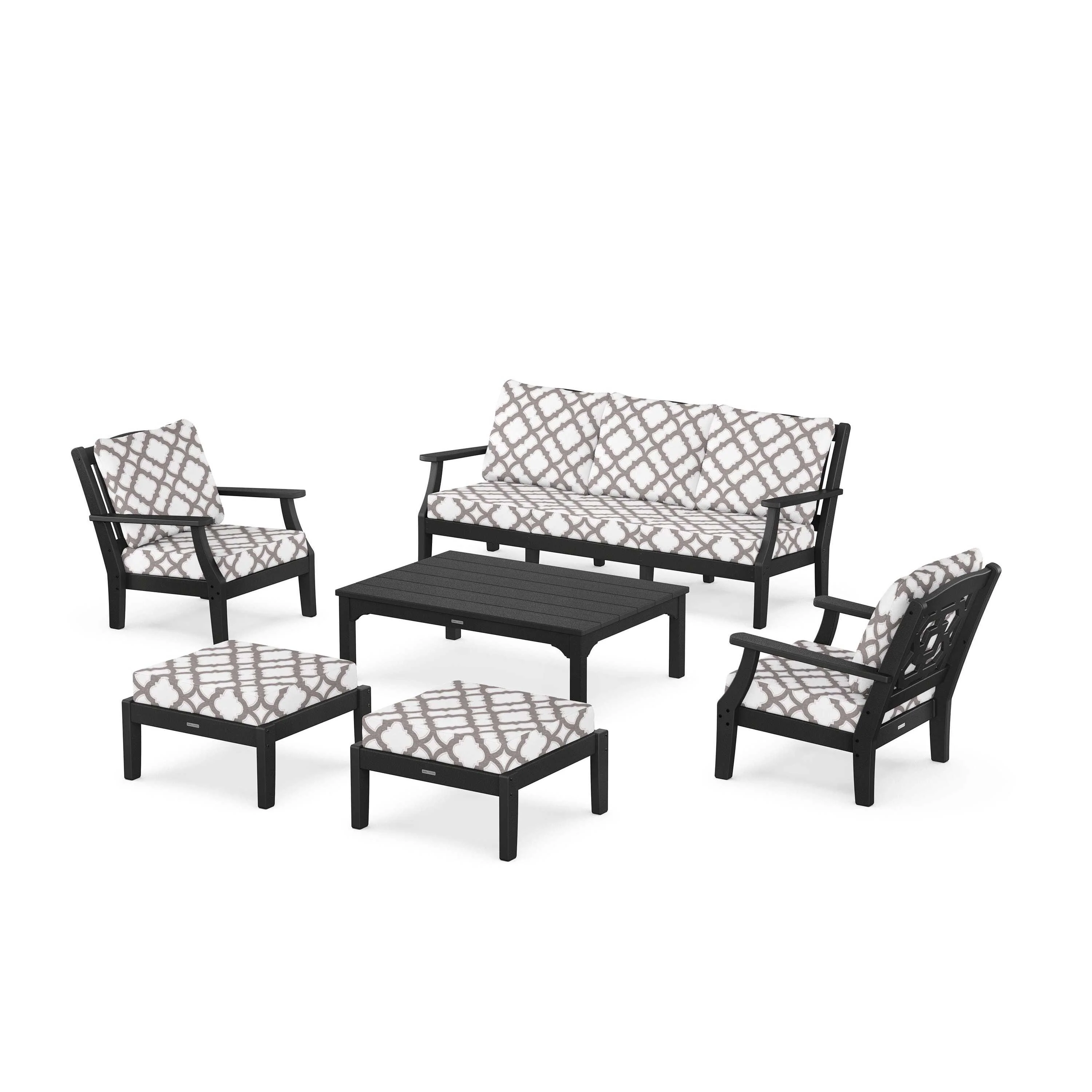 Chinoiserie 6-Piece Lounge Sofa Set - Image 79