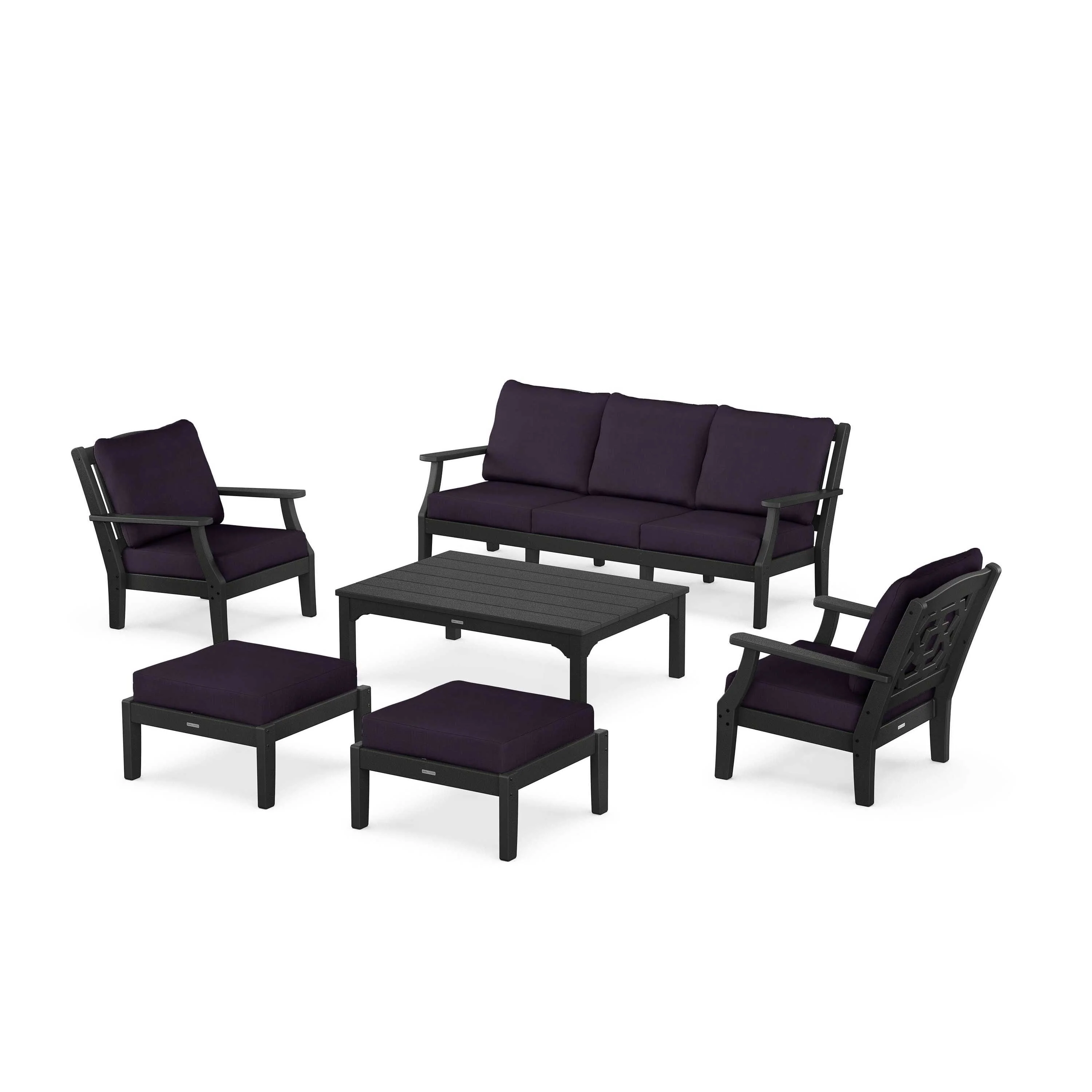 Chinoiserie 6-Piece Lounge Sofa Set - Image 82
