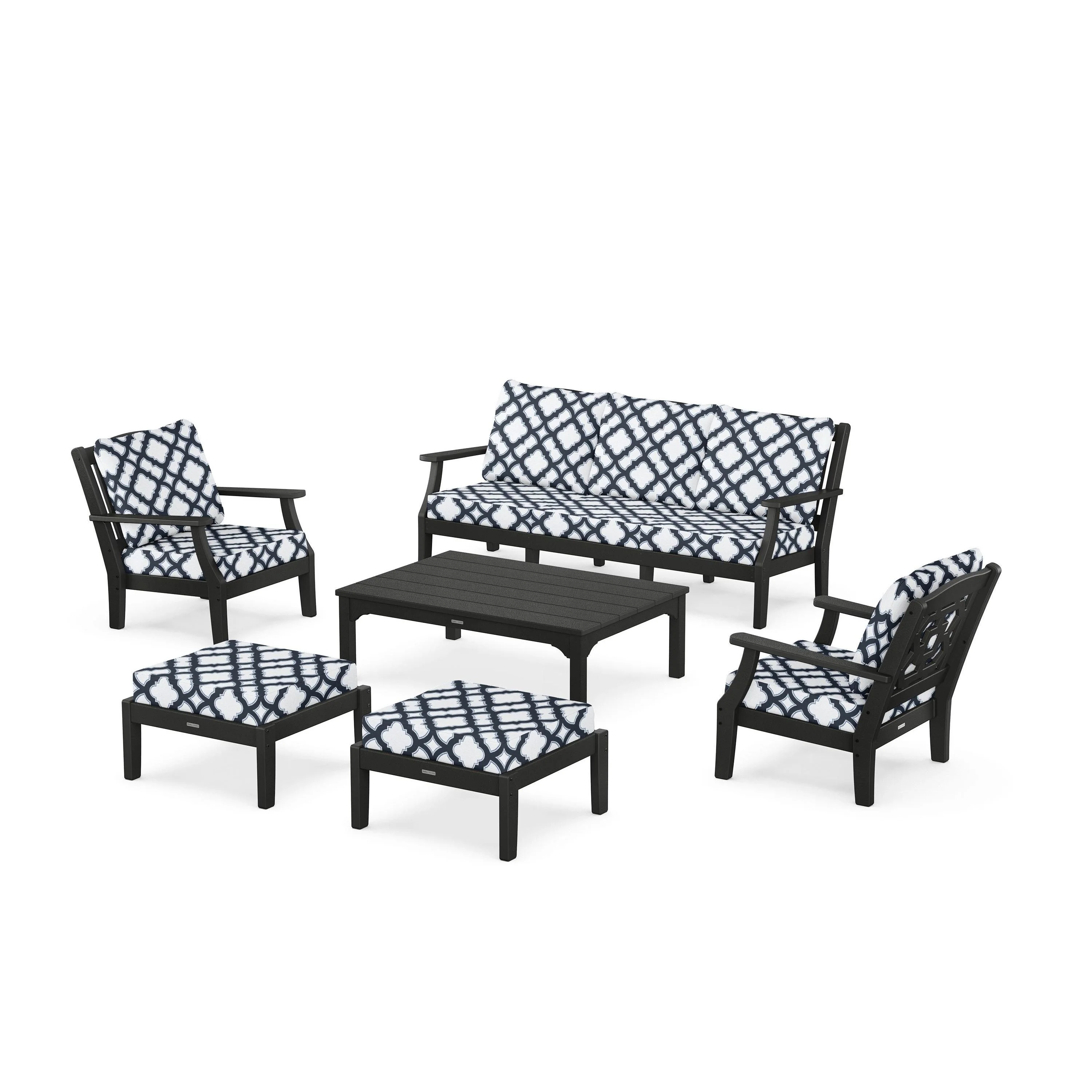 Chinoiserie 6-Piece Lounge Sofa Set - Image 83