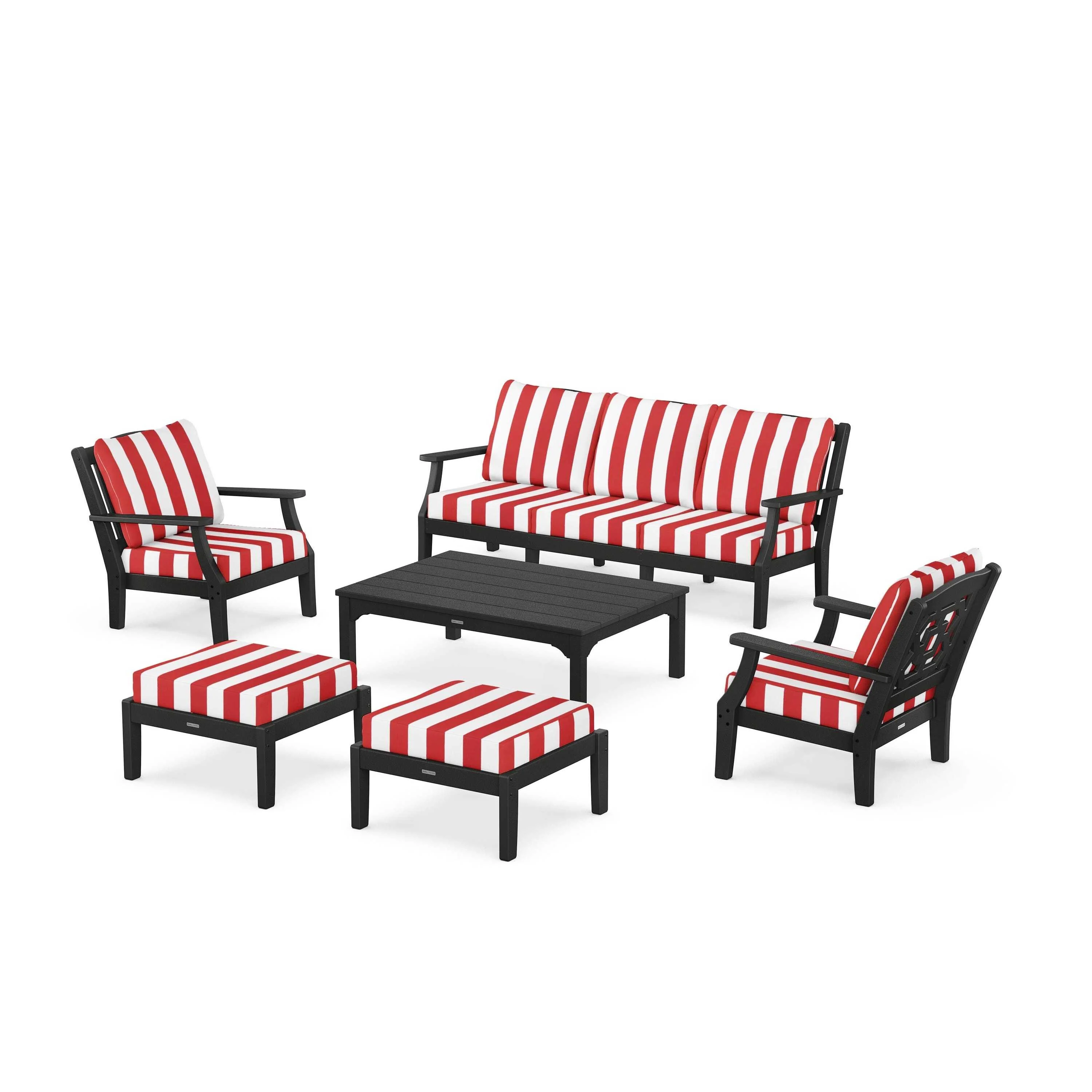 Chinoiserie 6-Piece Lounge Sofa Set - Image 85