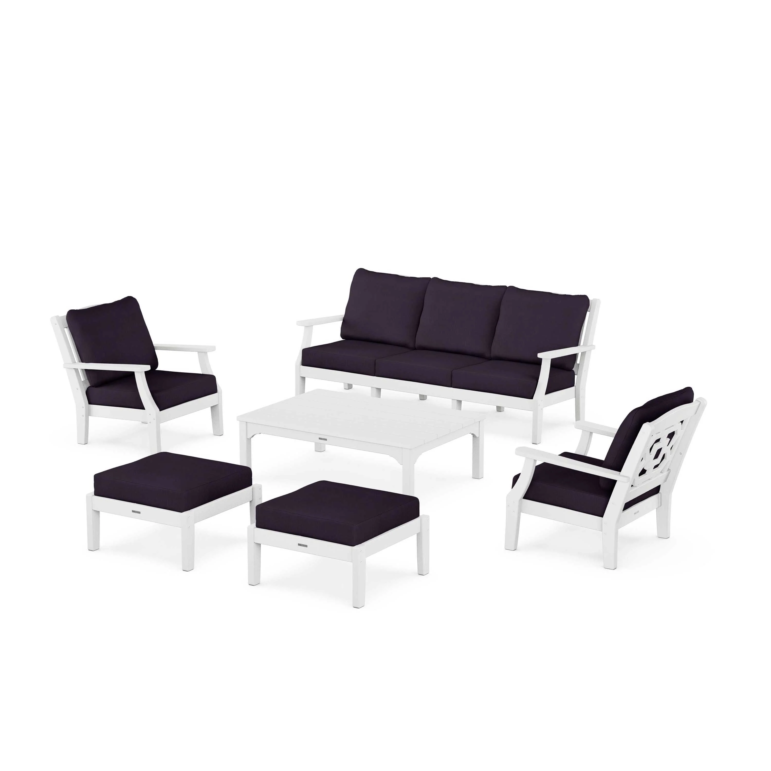 Chinoiserie 6-Piece Lounge Sofa Set - Image 87