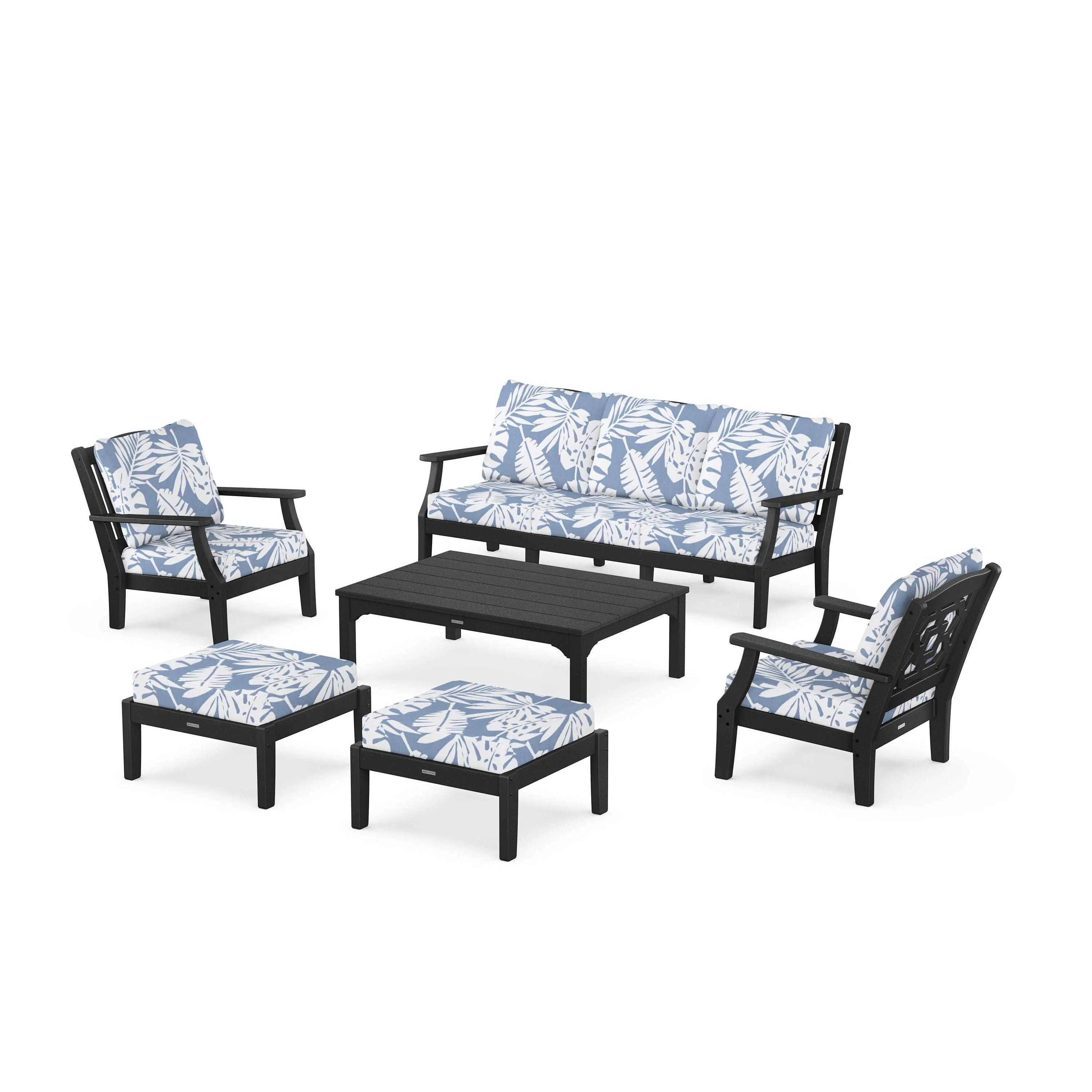 Chinoiserie 6-Piece Lounge Sofa Set - Image 88