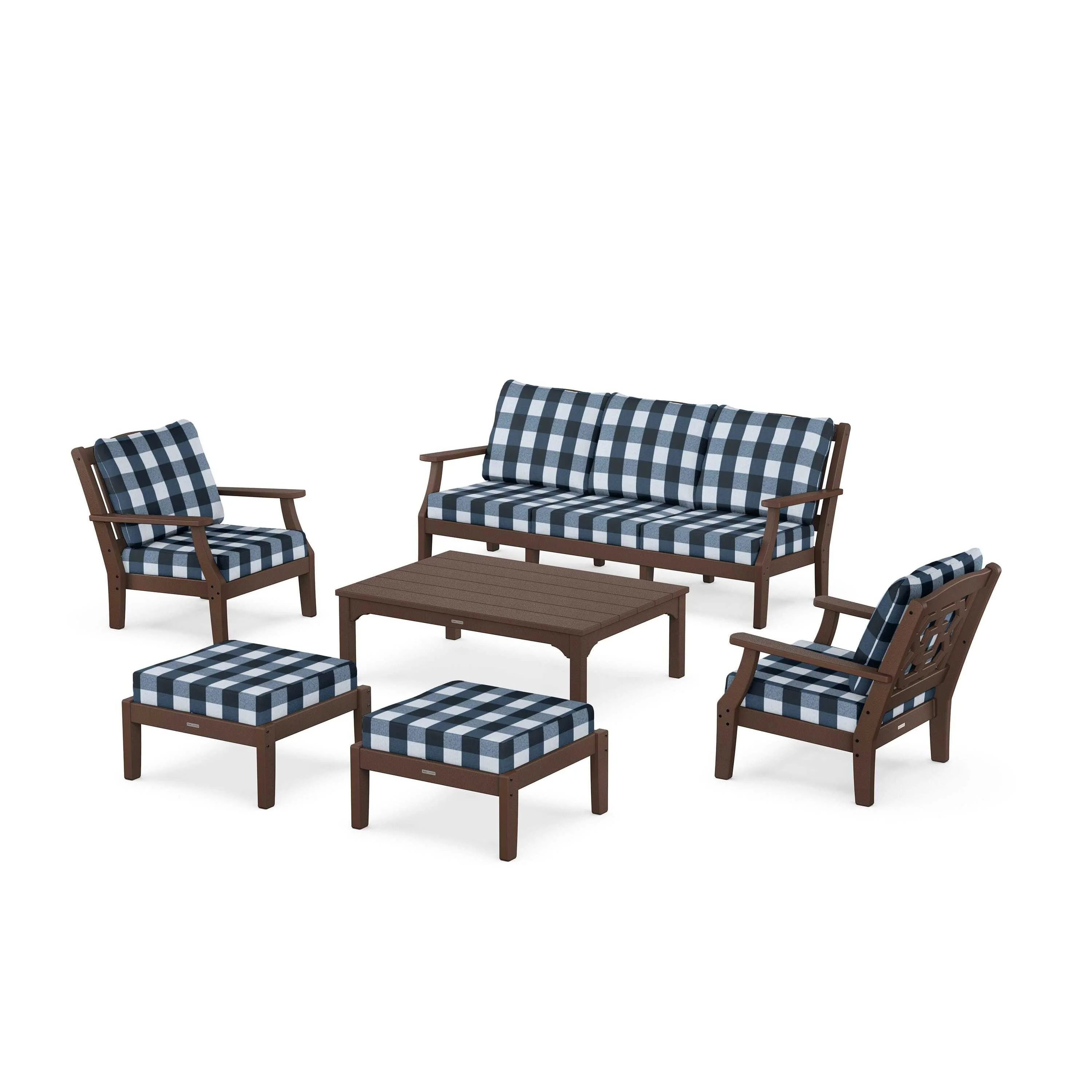 Chinoiserie 6-Piece Lounge Sofa Set - Image 9