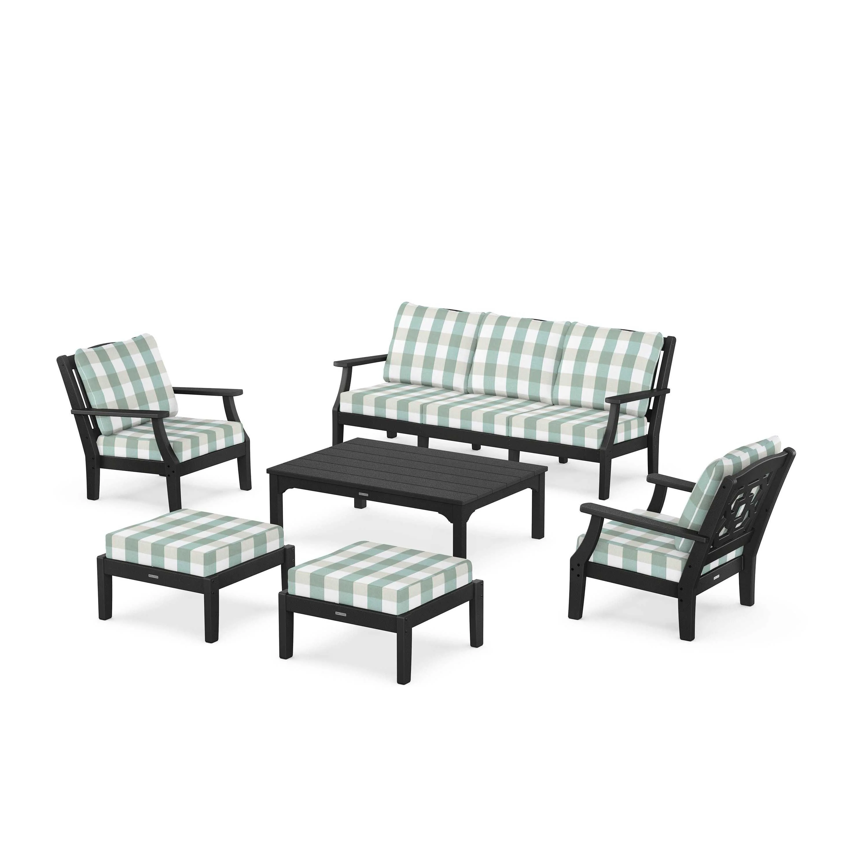 Chinoiserie 6-Piece Lounge Sofa Set - Image 92