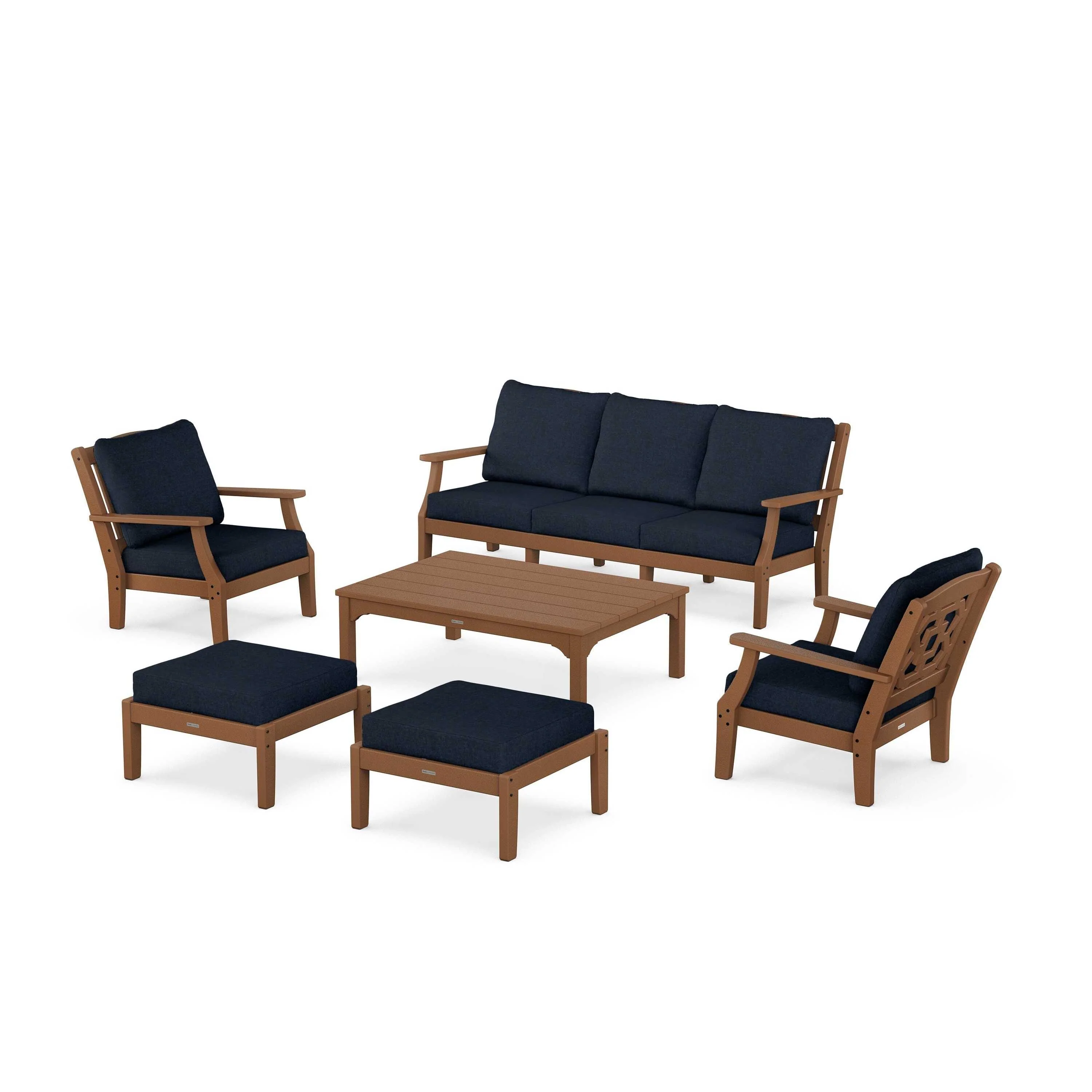 Chinoiserie 6-Piece Lounge Sofa Set - Image 93