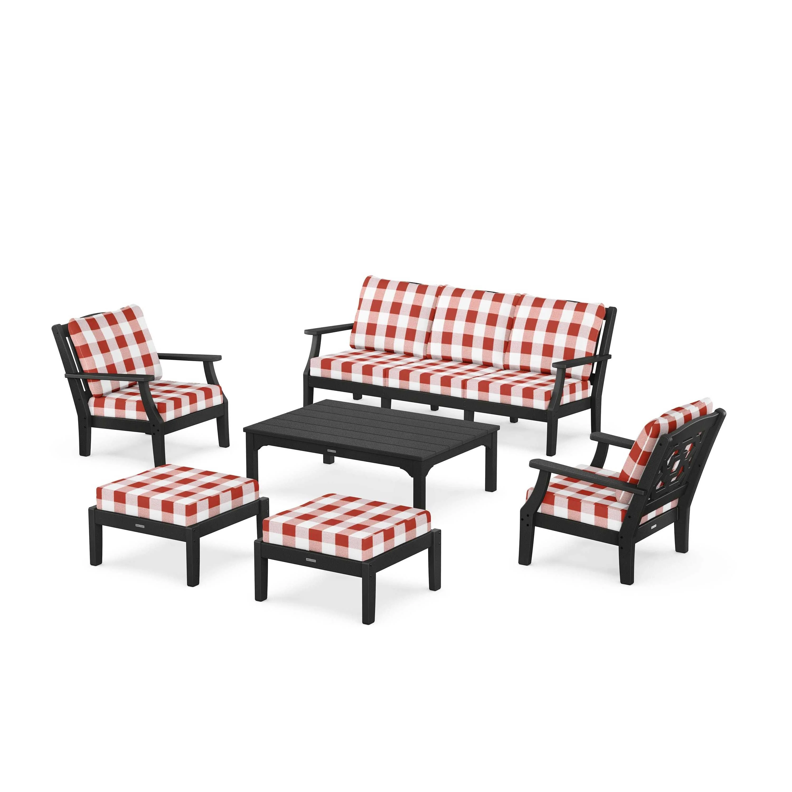 Chinoiserie 6-Piece Lounge Sofa Set - Image 99