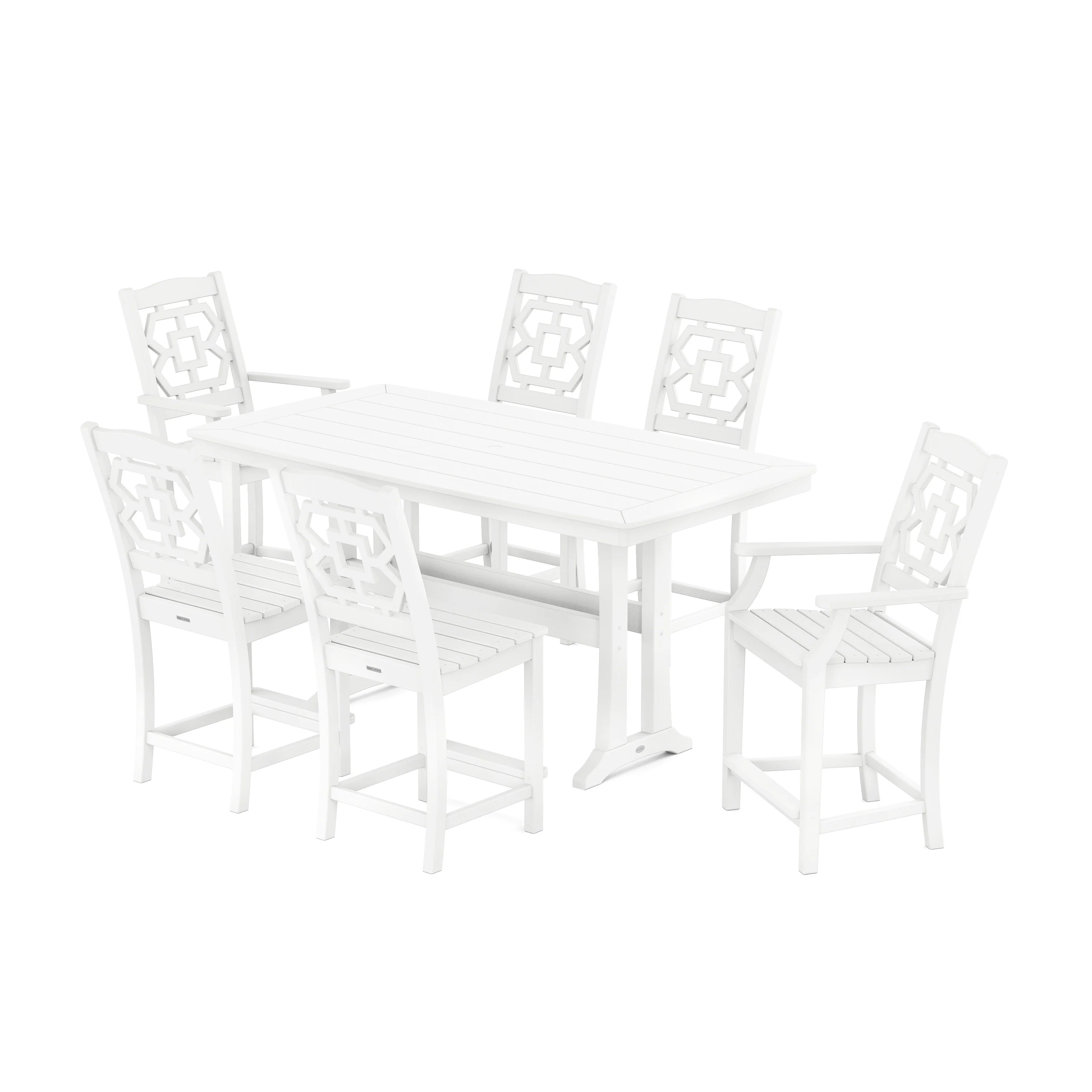Chinoiserie 7-Piece Counter Set with Trestle Legs - Image 10