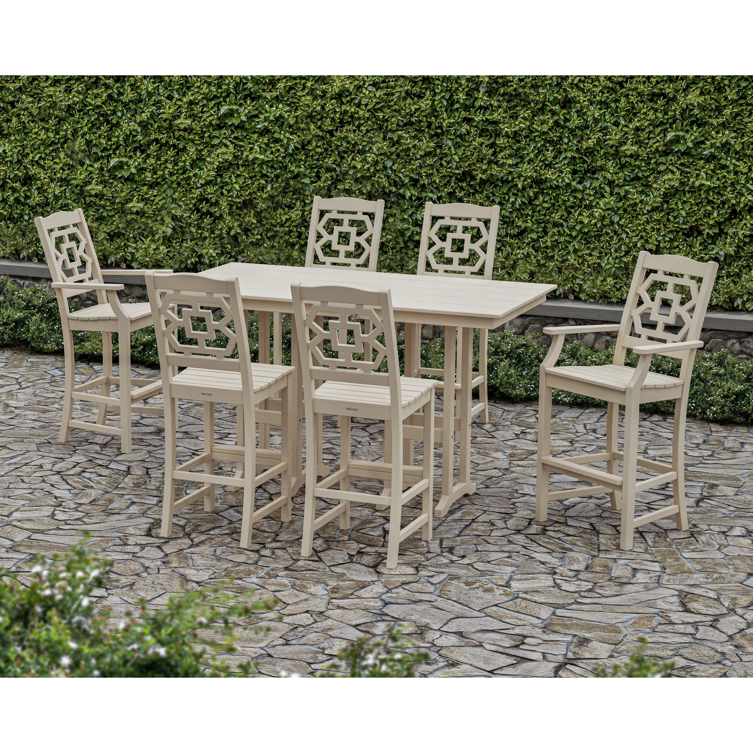 Chinoiserie 7-Piece Farmhouse Bar Set - Image 4