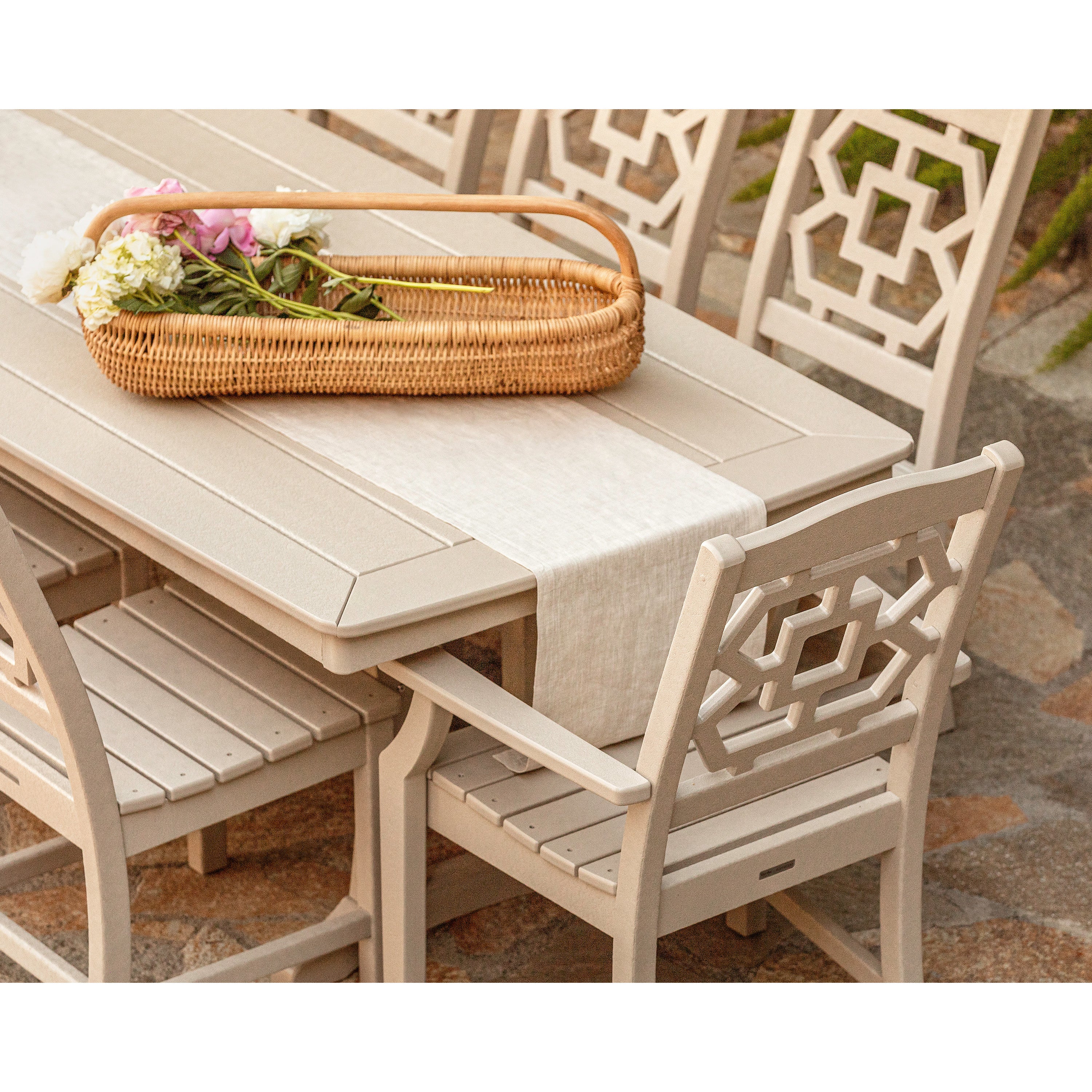 Chinoiserie 9-Piece Dining Set with Trestle Legs - Image 5