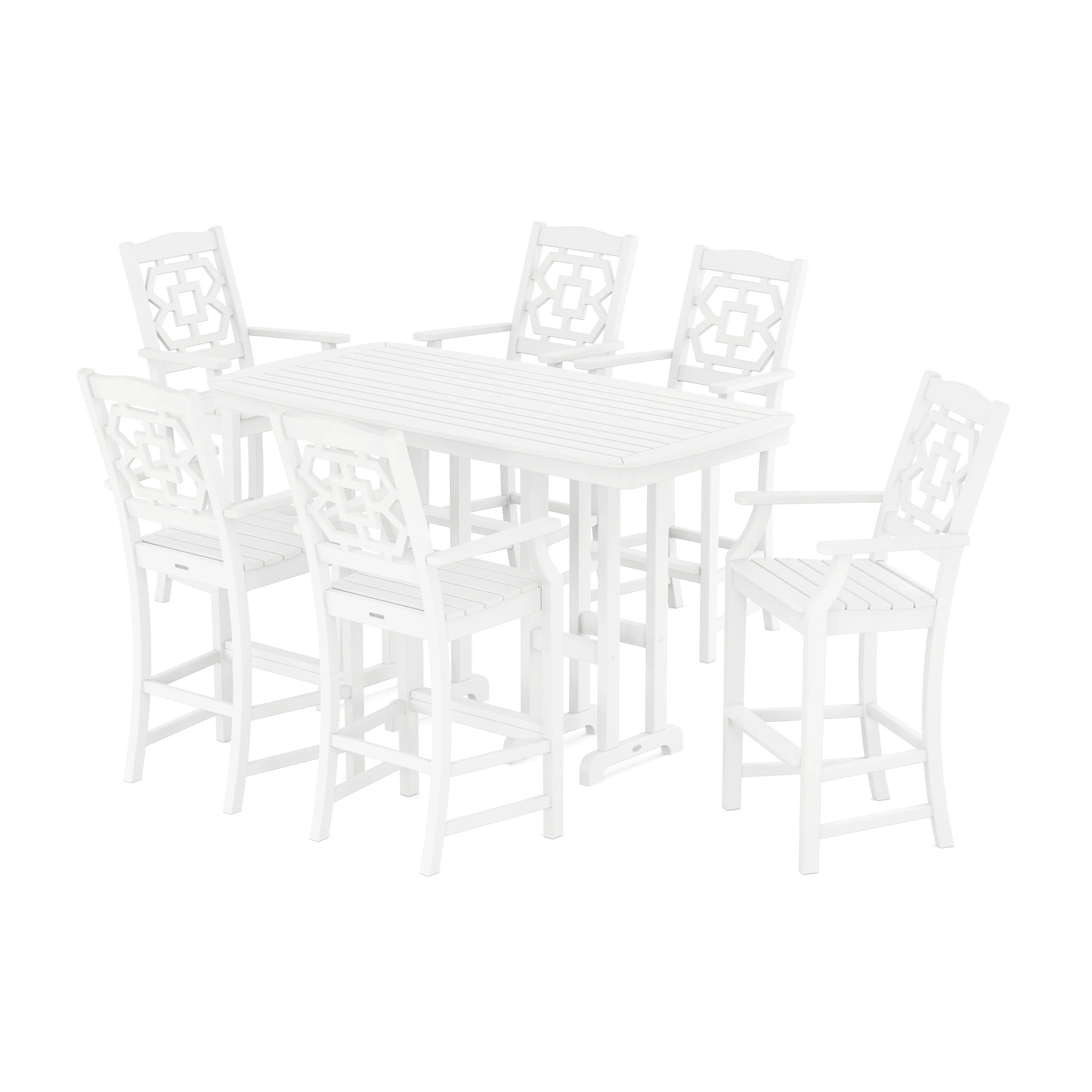 Chinoiserie Arm Chair 7-Piece Bar Set - Image 10