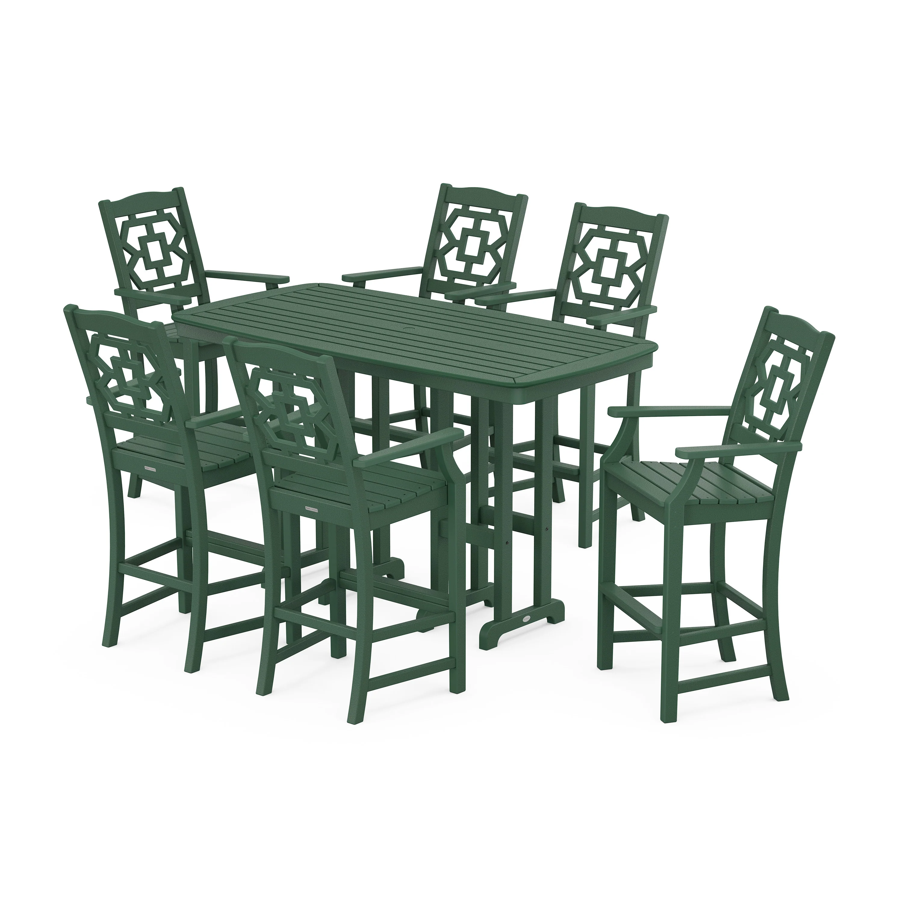 Chinoiserie Arm Chair 7-Piece Bar Set - Image 5