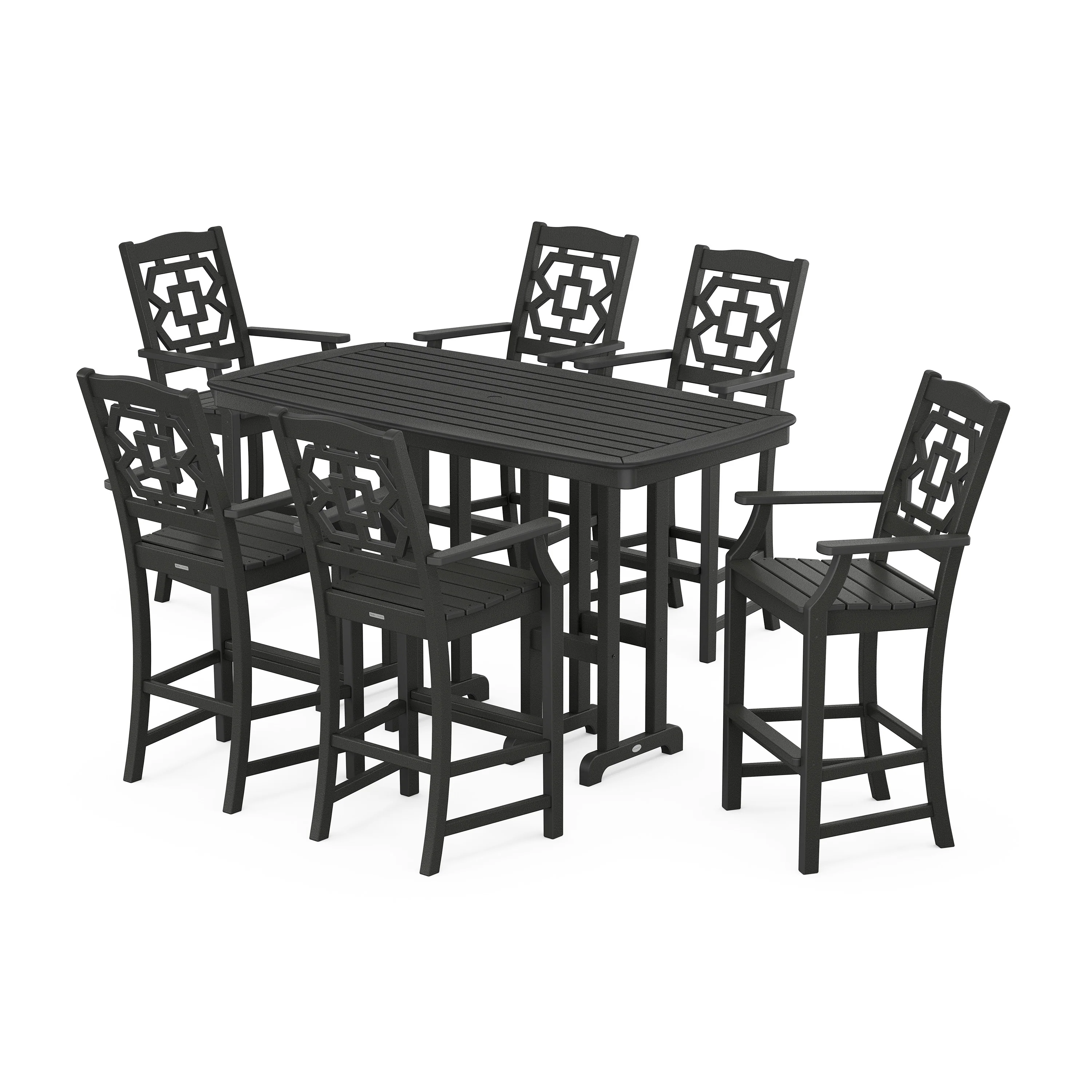 Chinoiserie Arm Chair 7-Piece Bar Set - Image 6